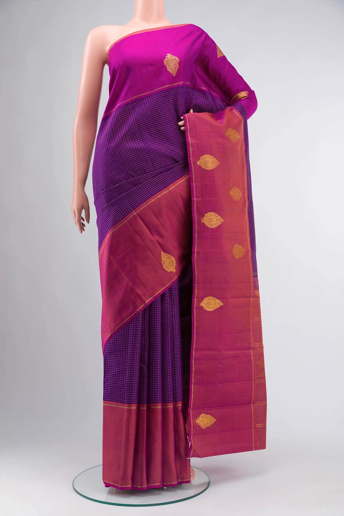 Purple Kanchipuram Silk Saree