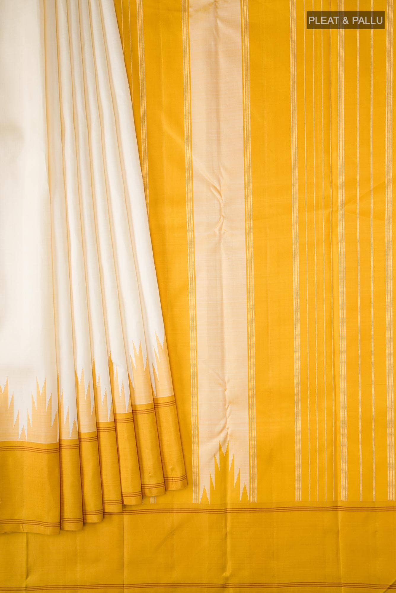 Cream Kanchipuram Silk Saree