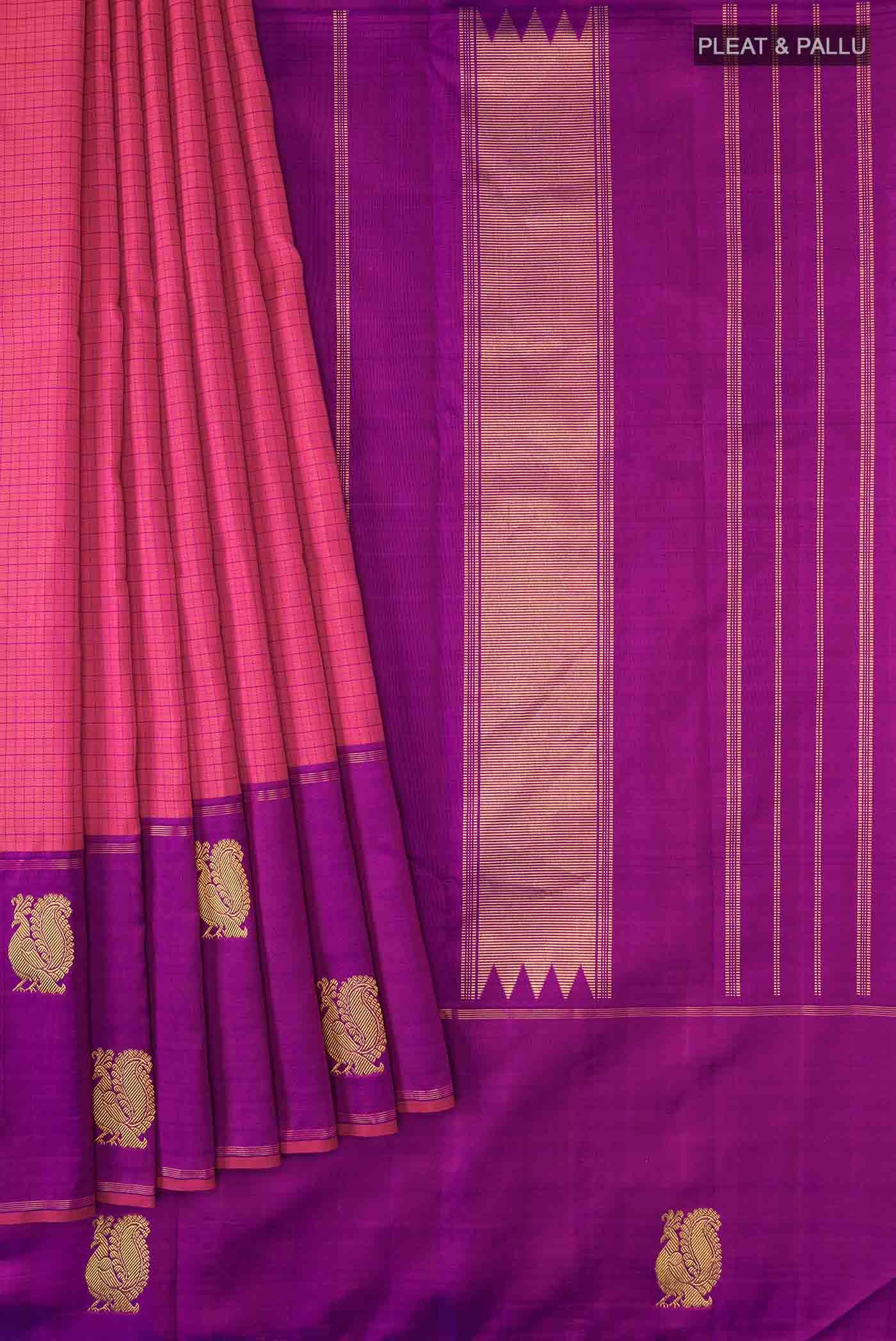 Pink Kanchipuram Silk Saree