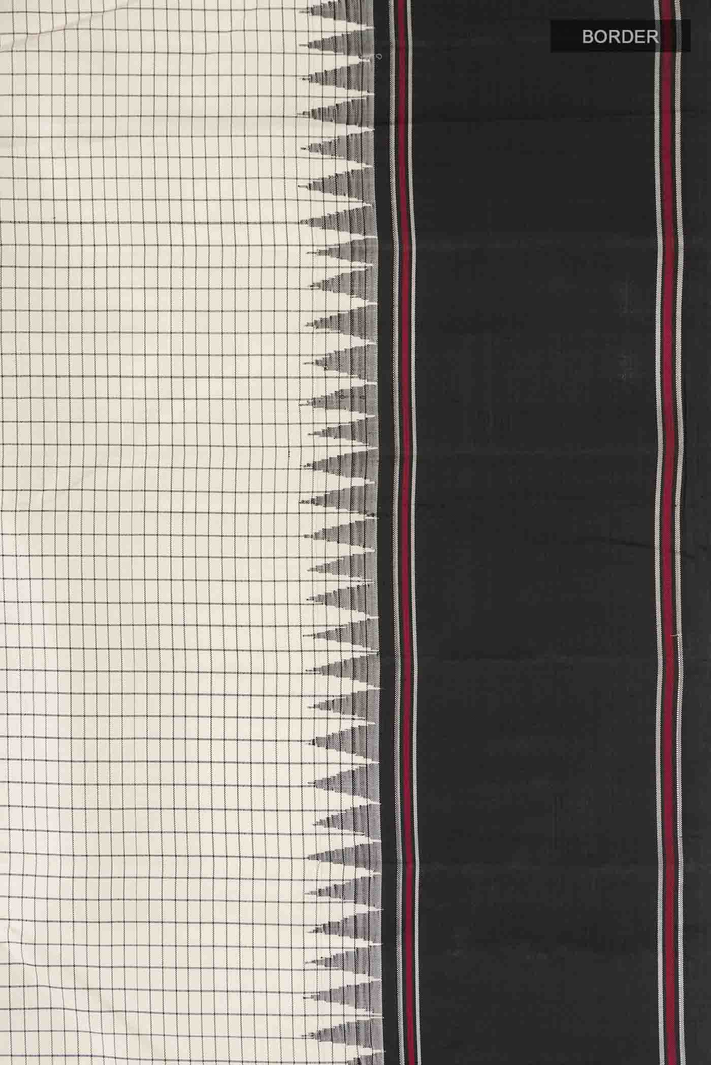 White Kanchipuram Silk Saree
