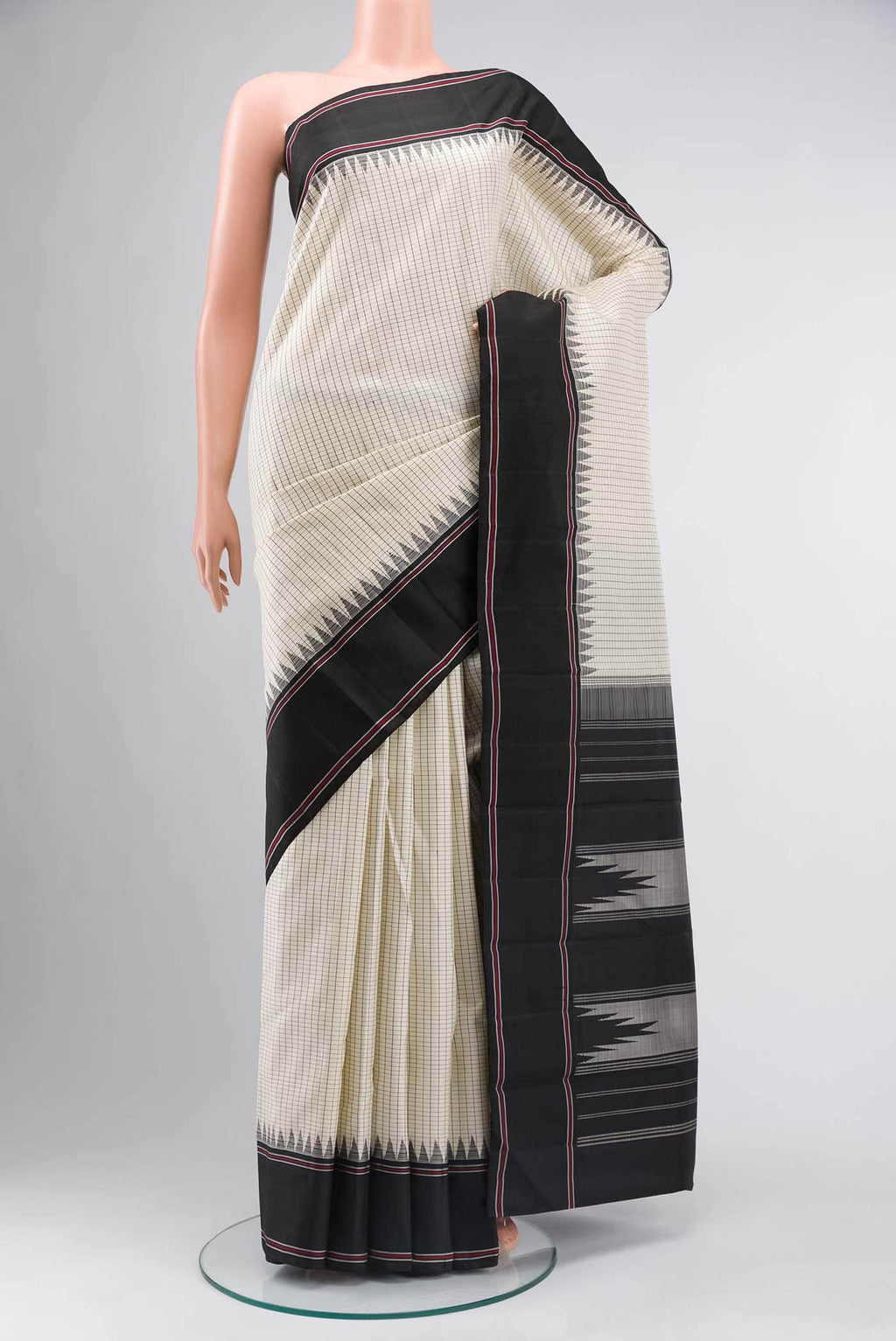 White Kanchipuram Silk Saree