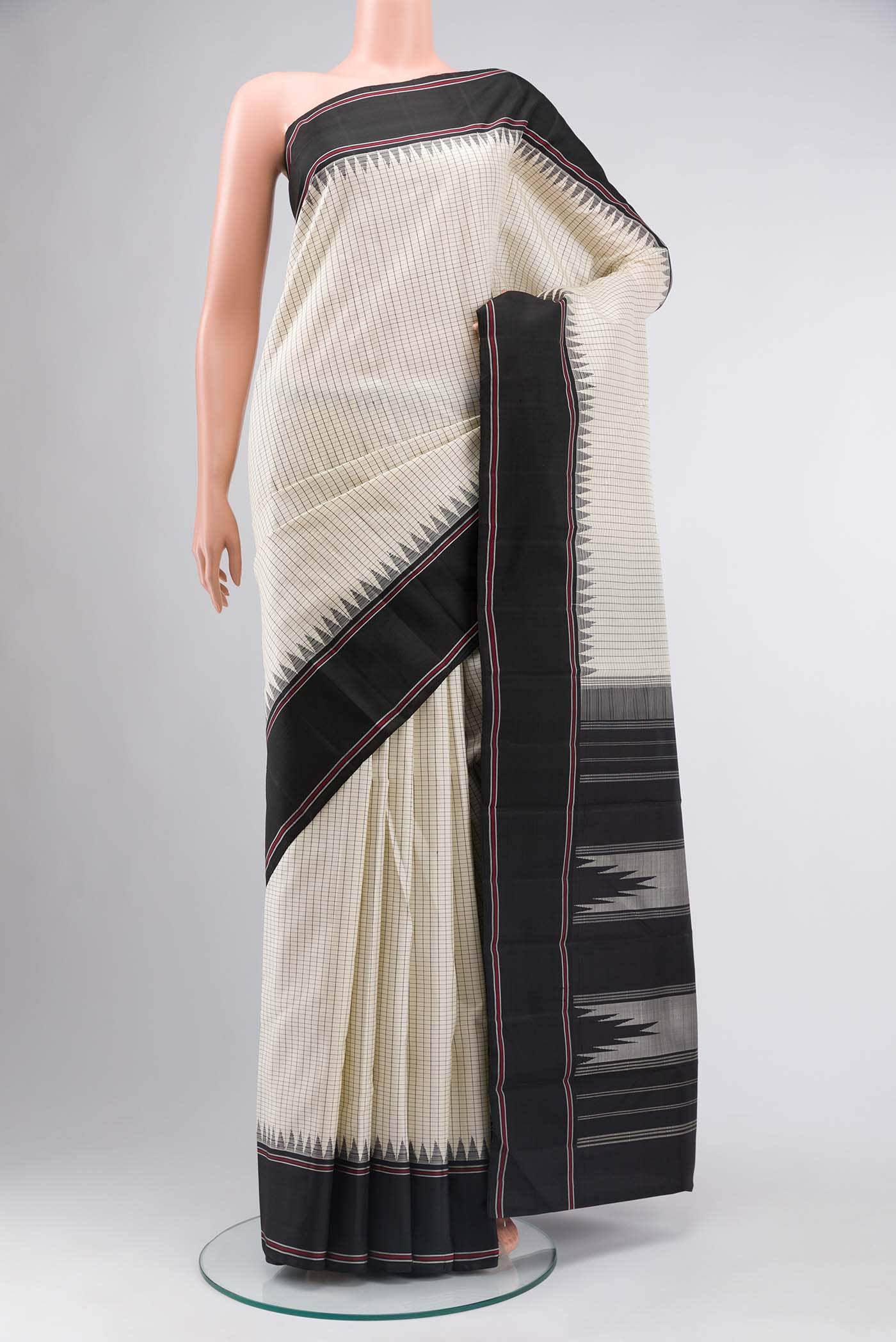 White Kanchipuram Silk Saree