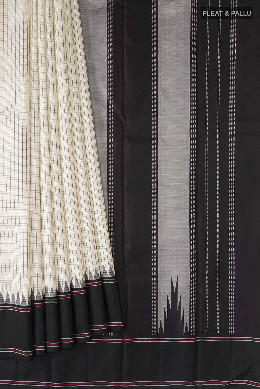 White Kanchipuram Silk Saree