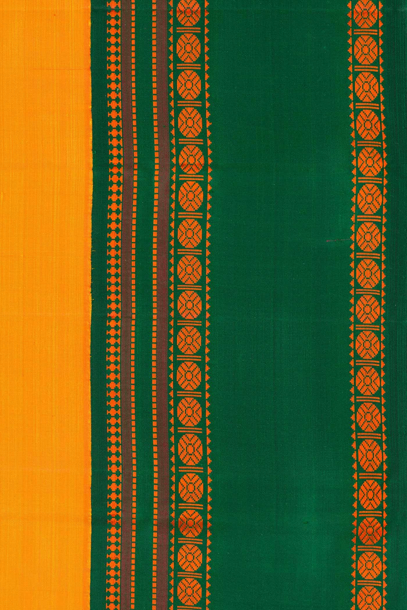 Orange Dual Tone Kanchipuram Silk Saree