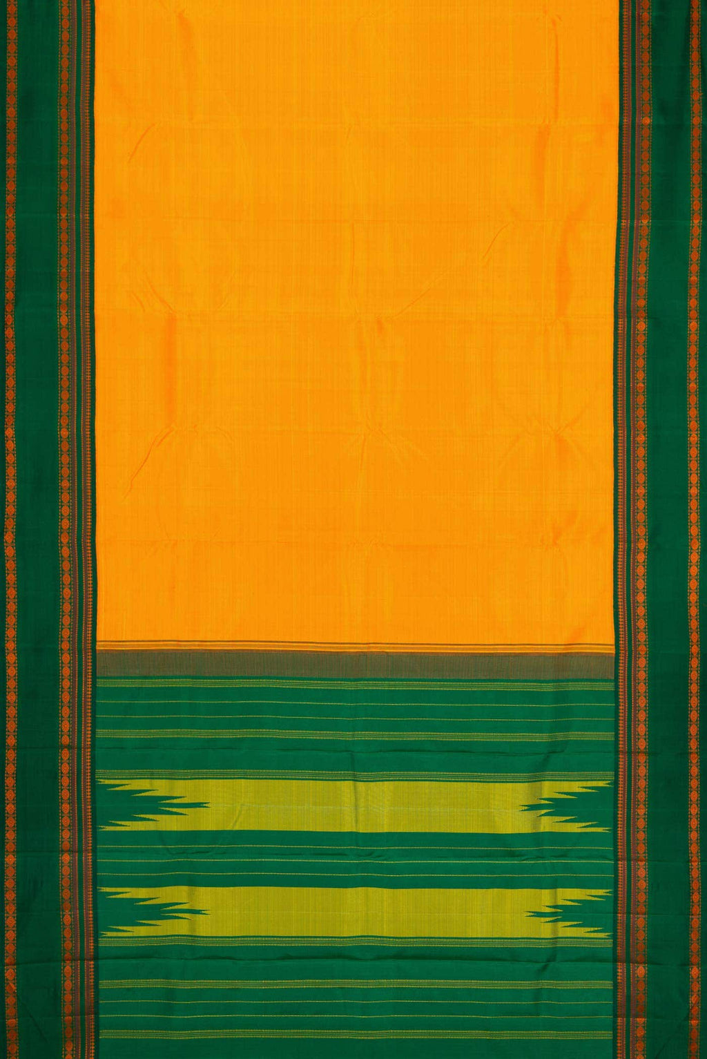 Orange Dual Tone Kanchipuram Silk Saree
