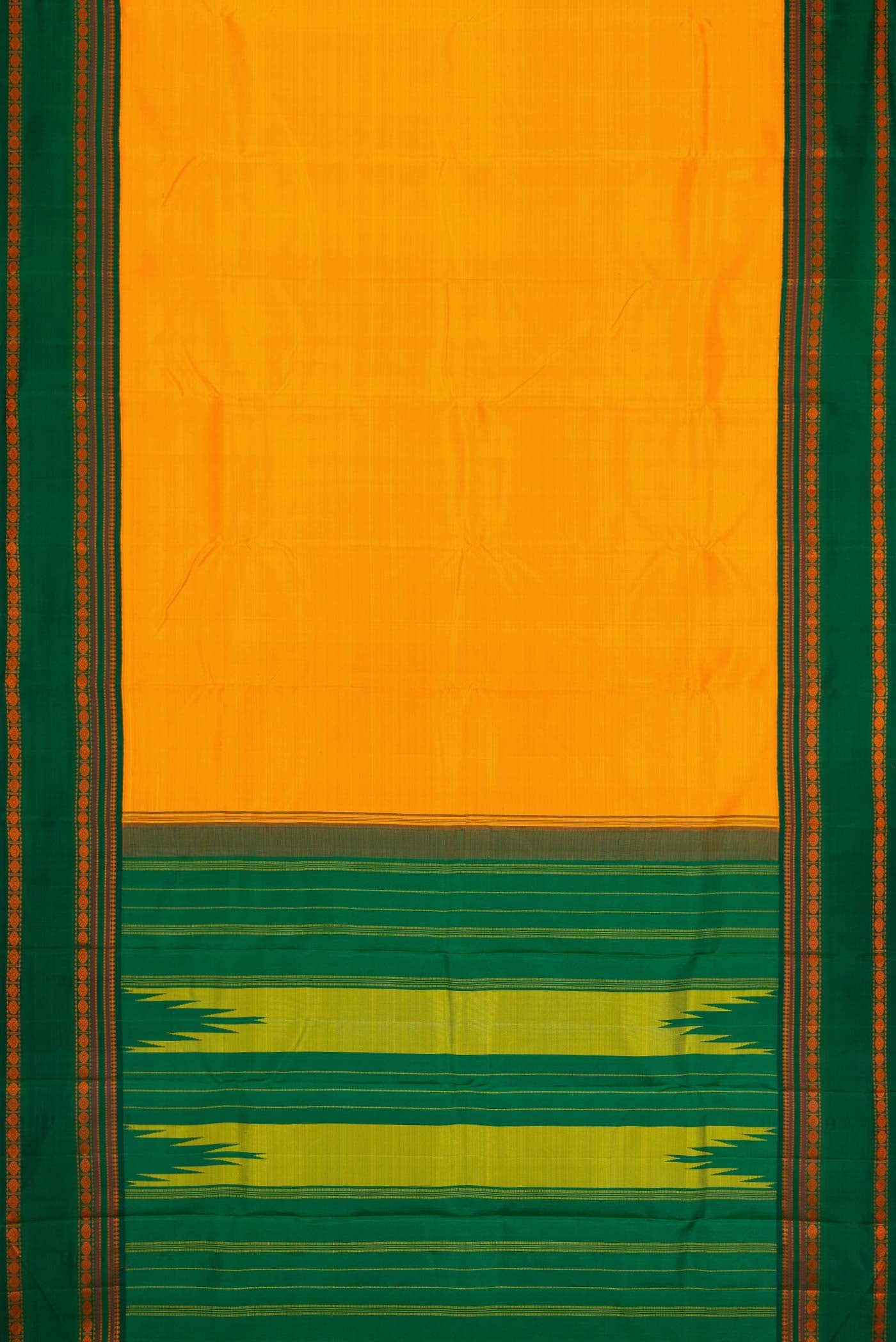 Orange Dual Tone Kanchipuram Silk Saree