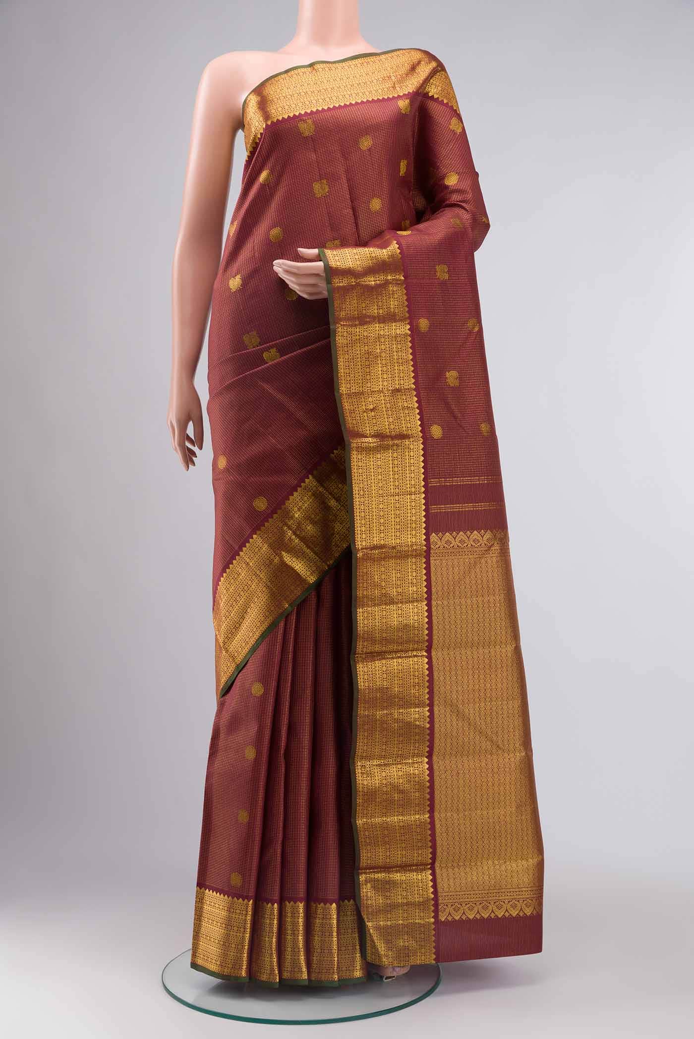 Maroon Kanchipuram Silk Saree