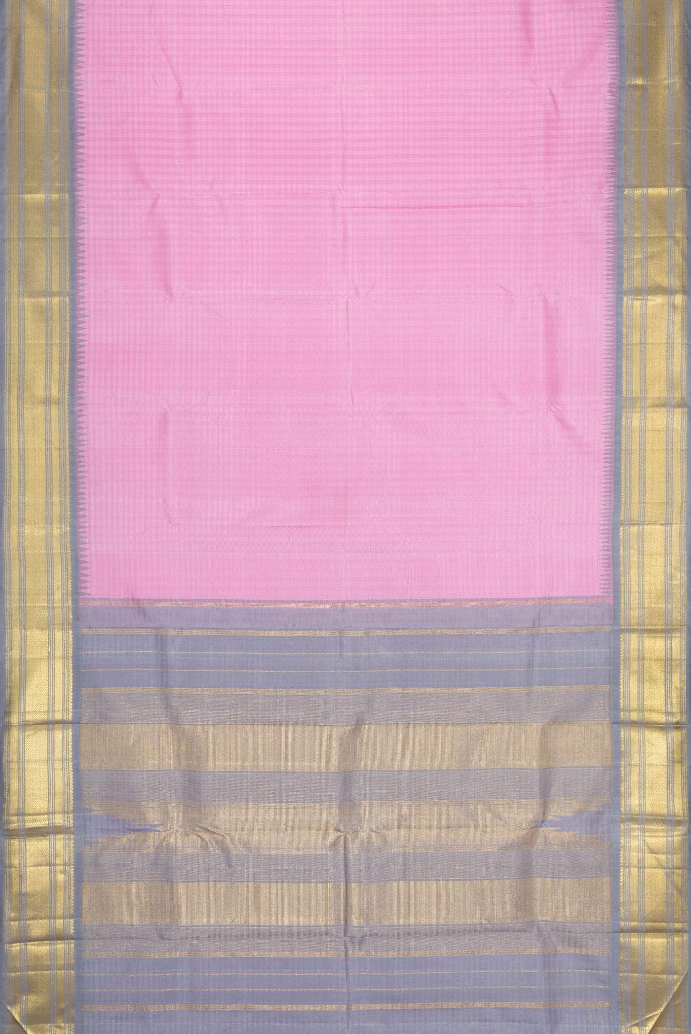 Pure Silk Pure Zari Lavender Dual Tone Kanchipuram Saree