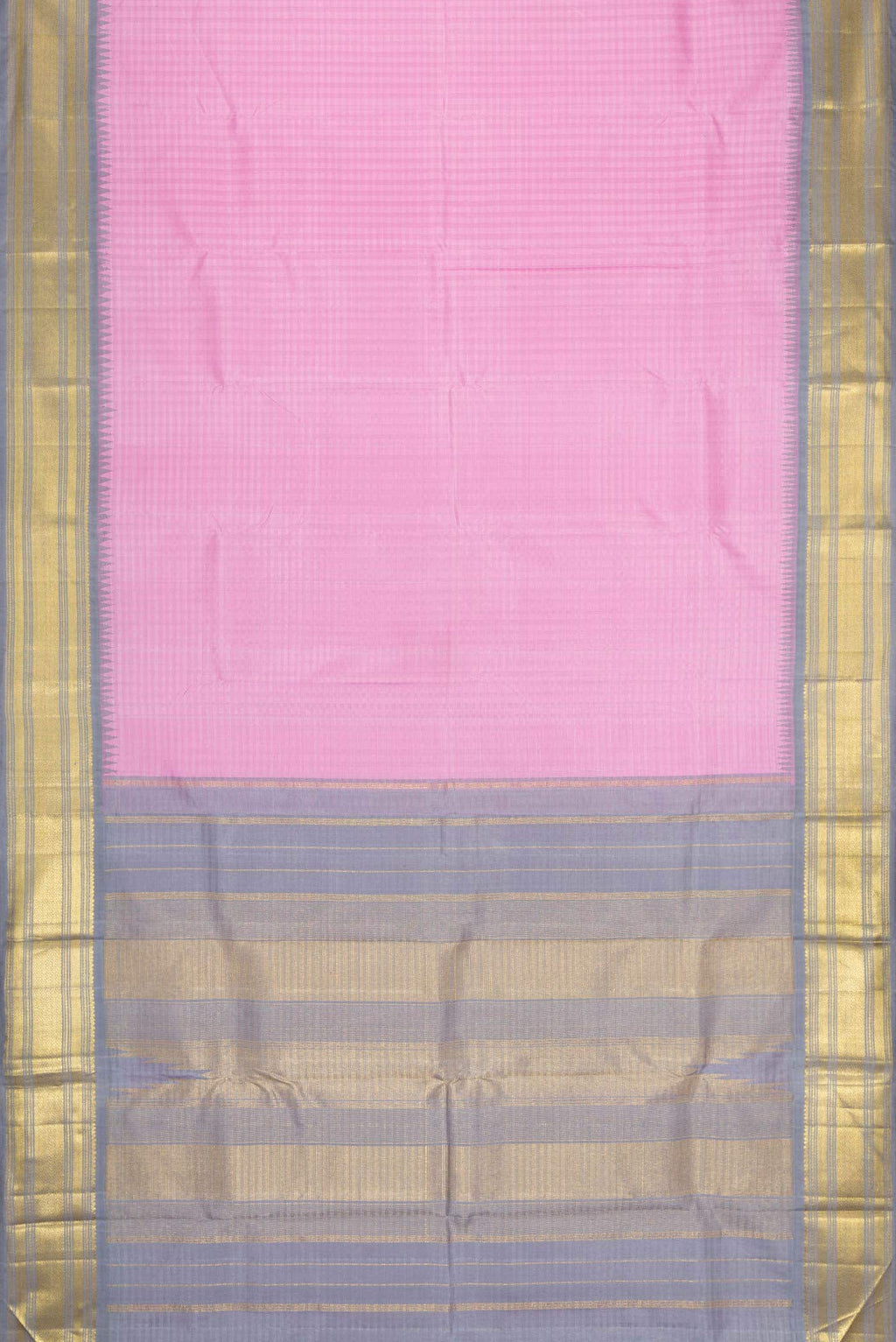 Pure Silk Pure Zari Lavender Dual Tone Kanchipuram Saree