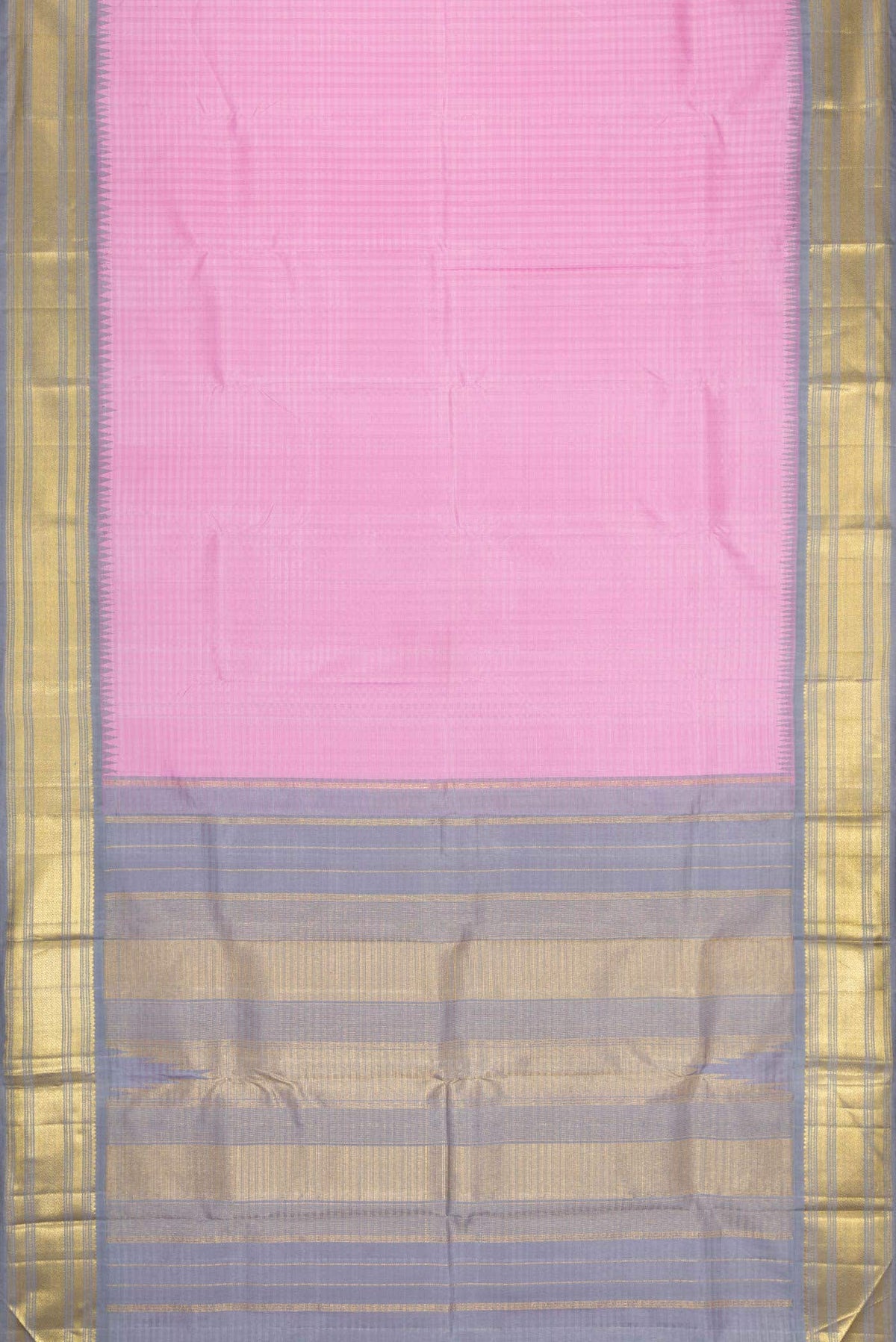 Pure Silk Pure Zari Rose pink Kanjivaram Saree