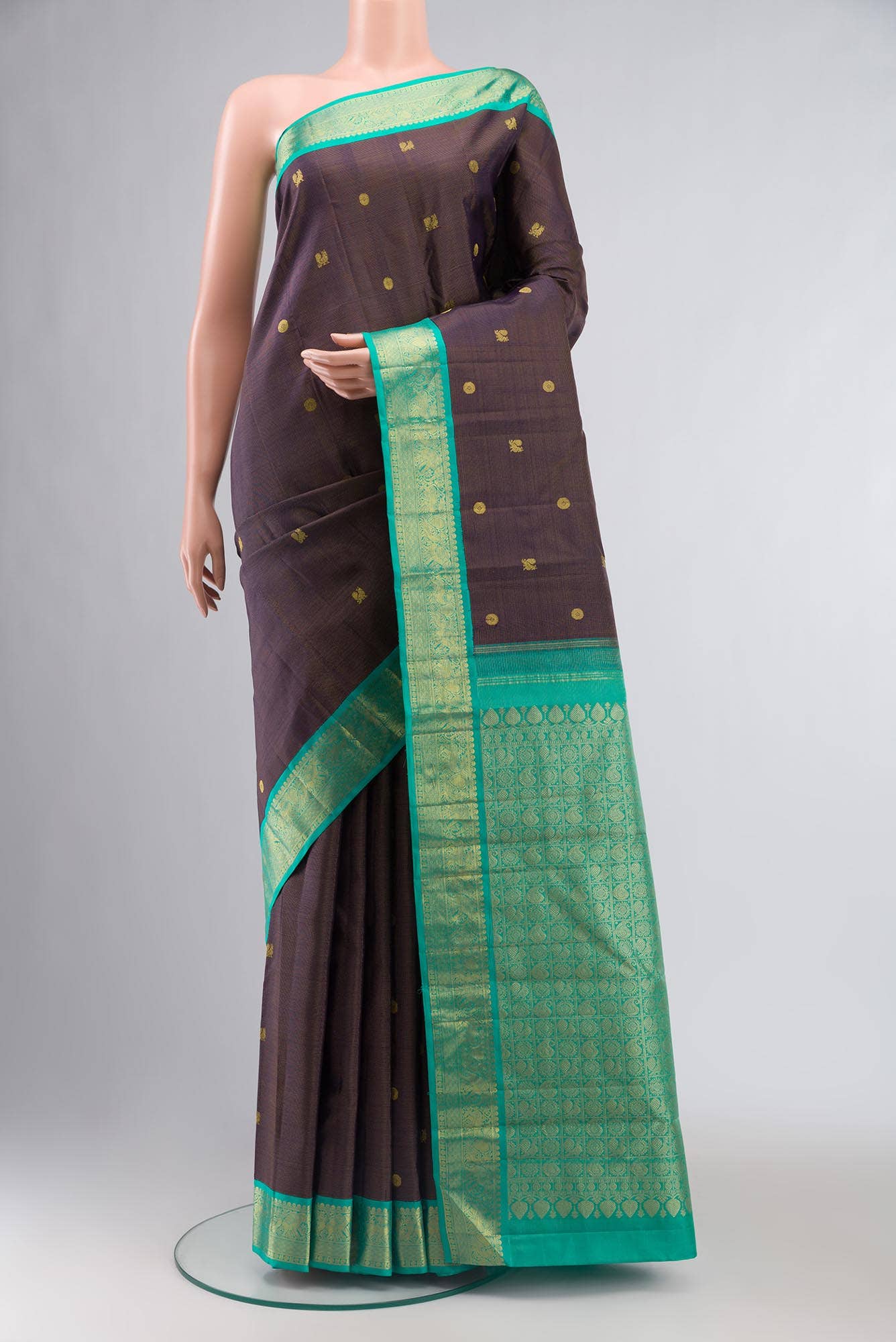 Navy Blue Kanchipuram Silk Saree