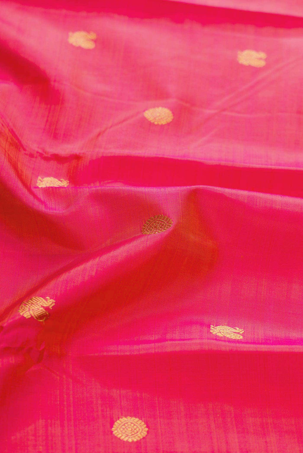 Pure Silk Pure Zari Coral Dual Tone Kanchipuram Saree