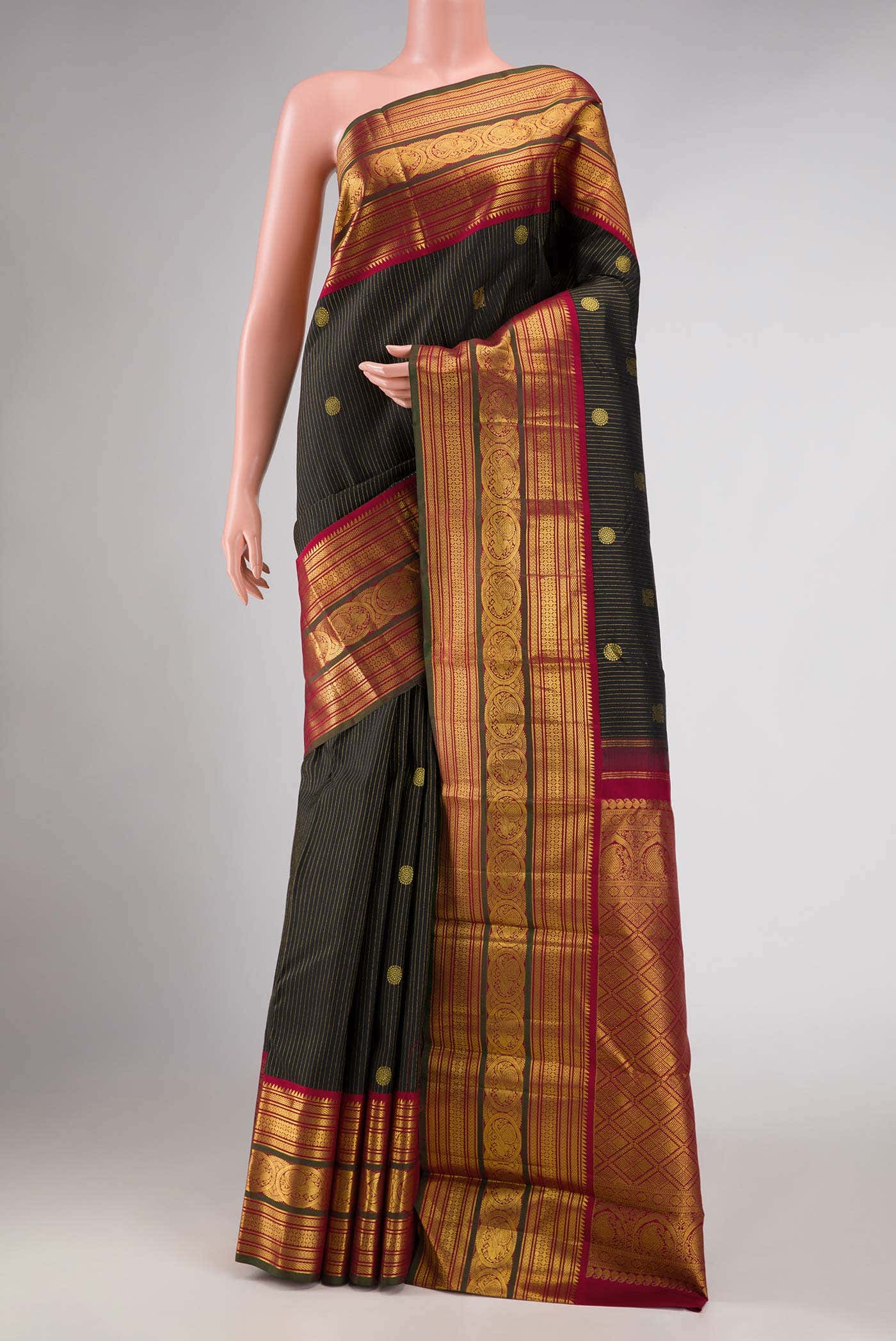 Black Kanchipuram Silk Saree