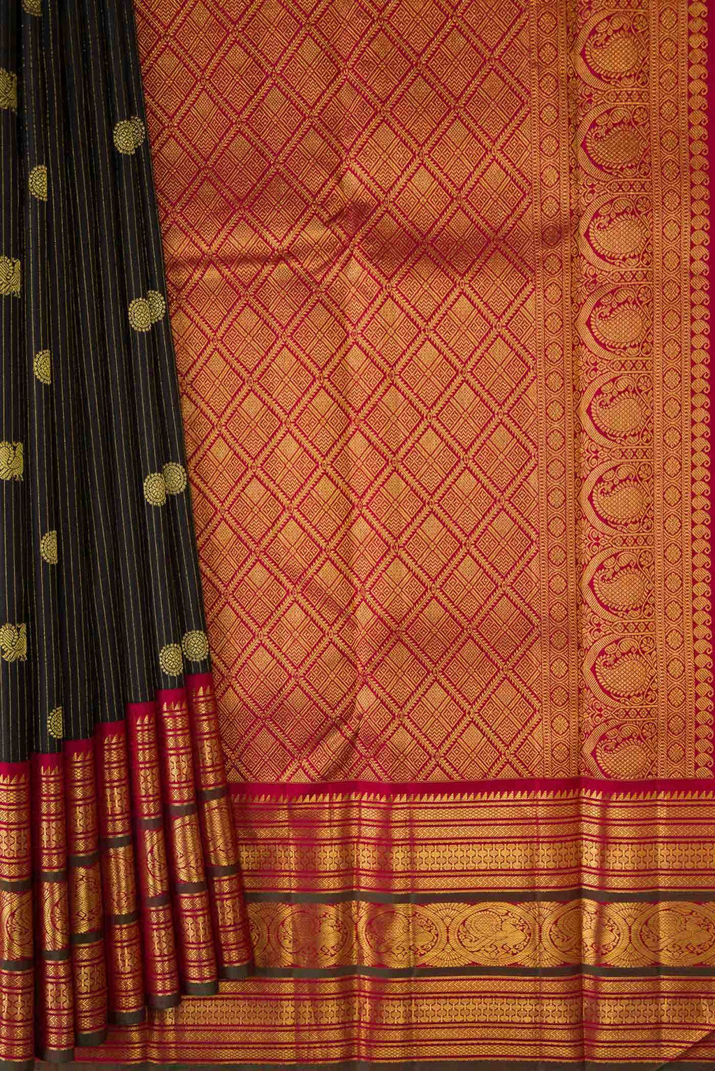Black Kanchipuram Silk Saree