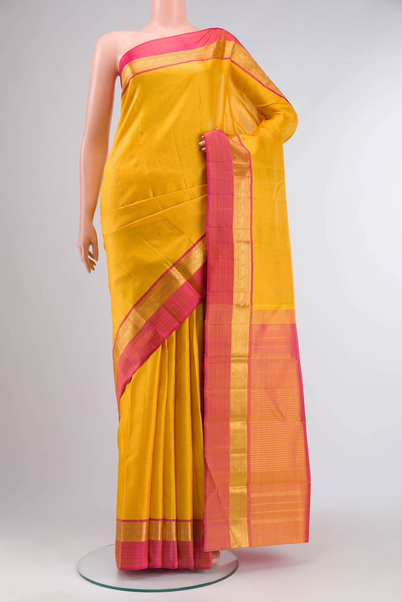 Yellow Kanchipuram Silk Saree