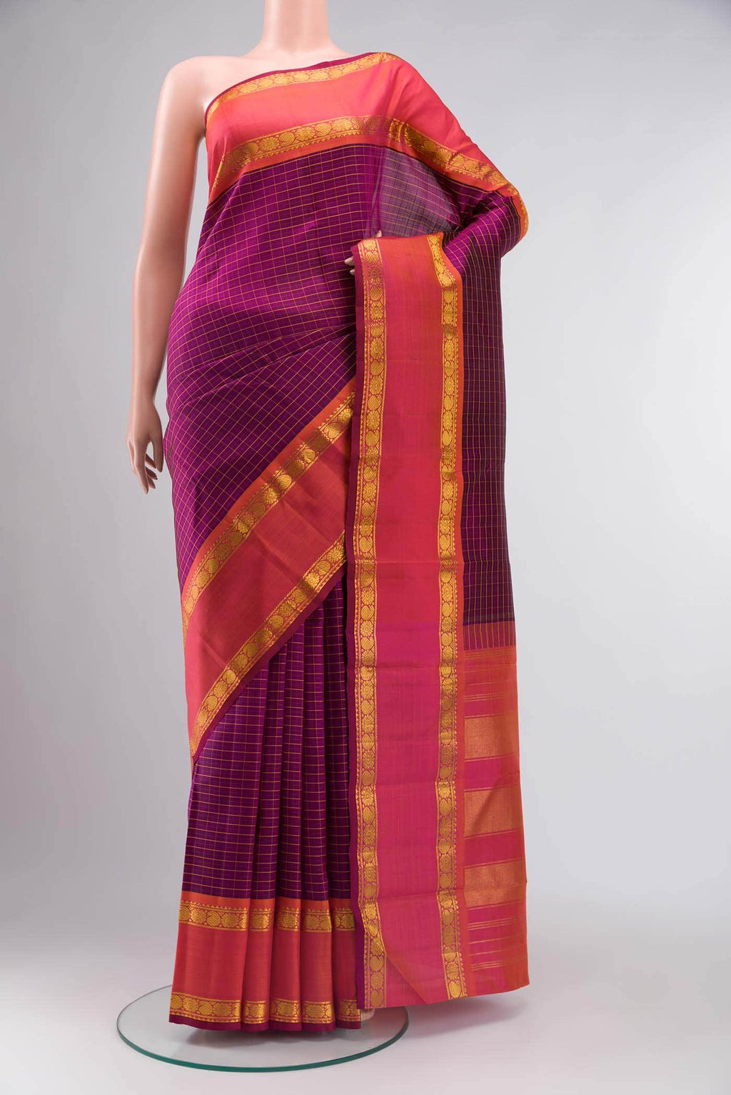 Purple Kanchipuram Silk Saree