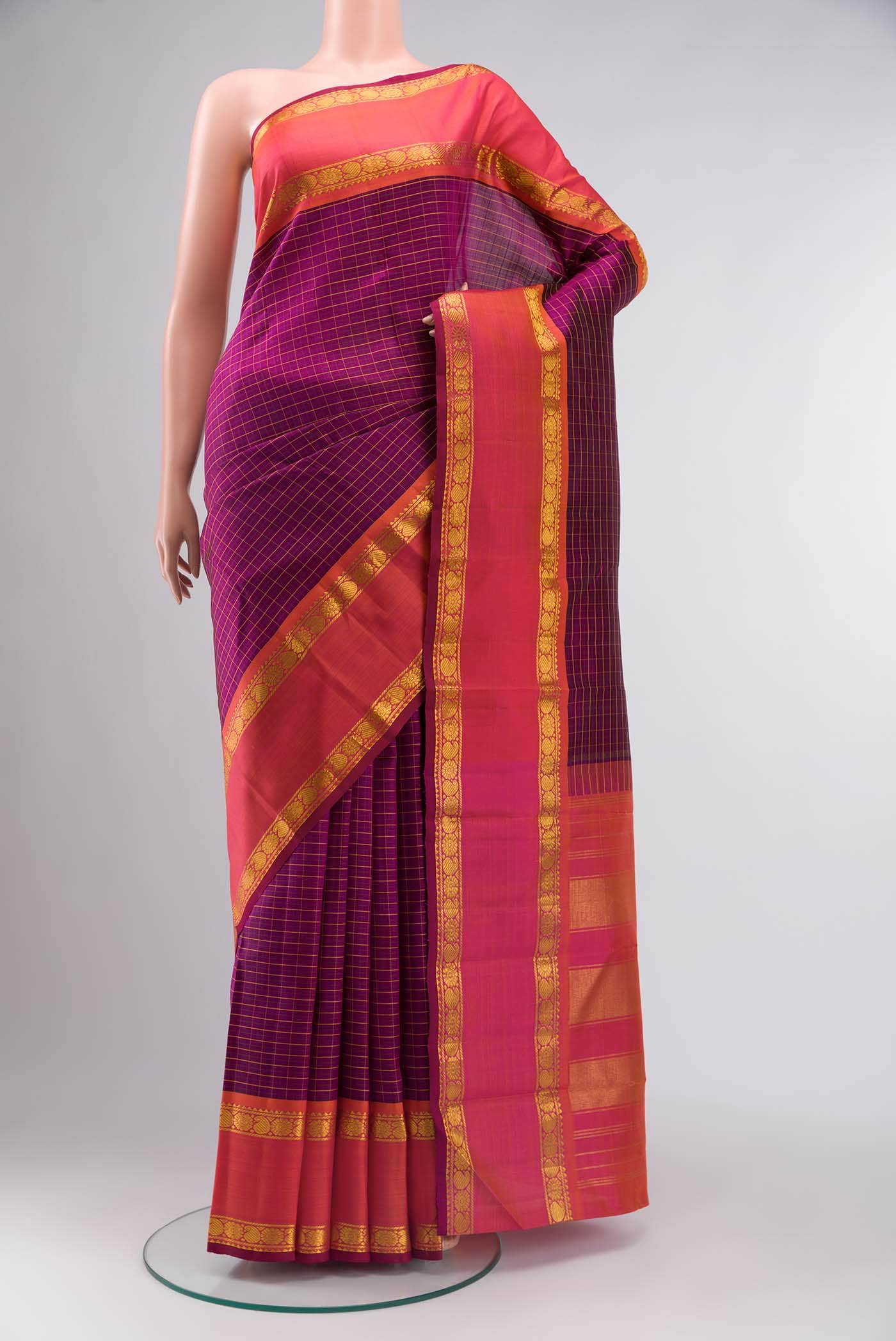 Purple Kanchipuram Silk Saree