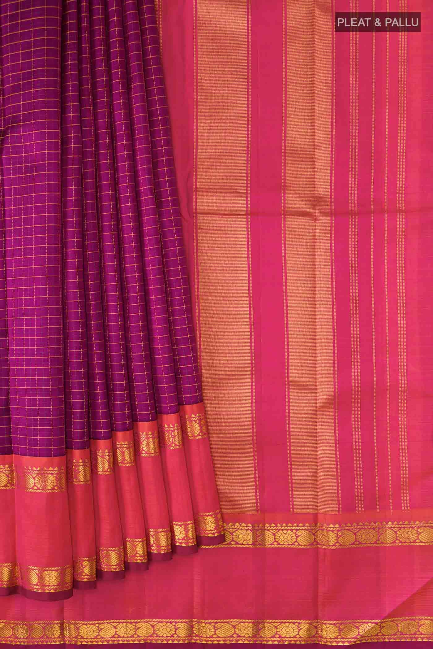 Purple Kanchipuram Silk Saree