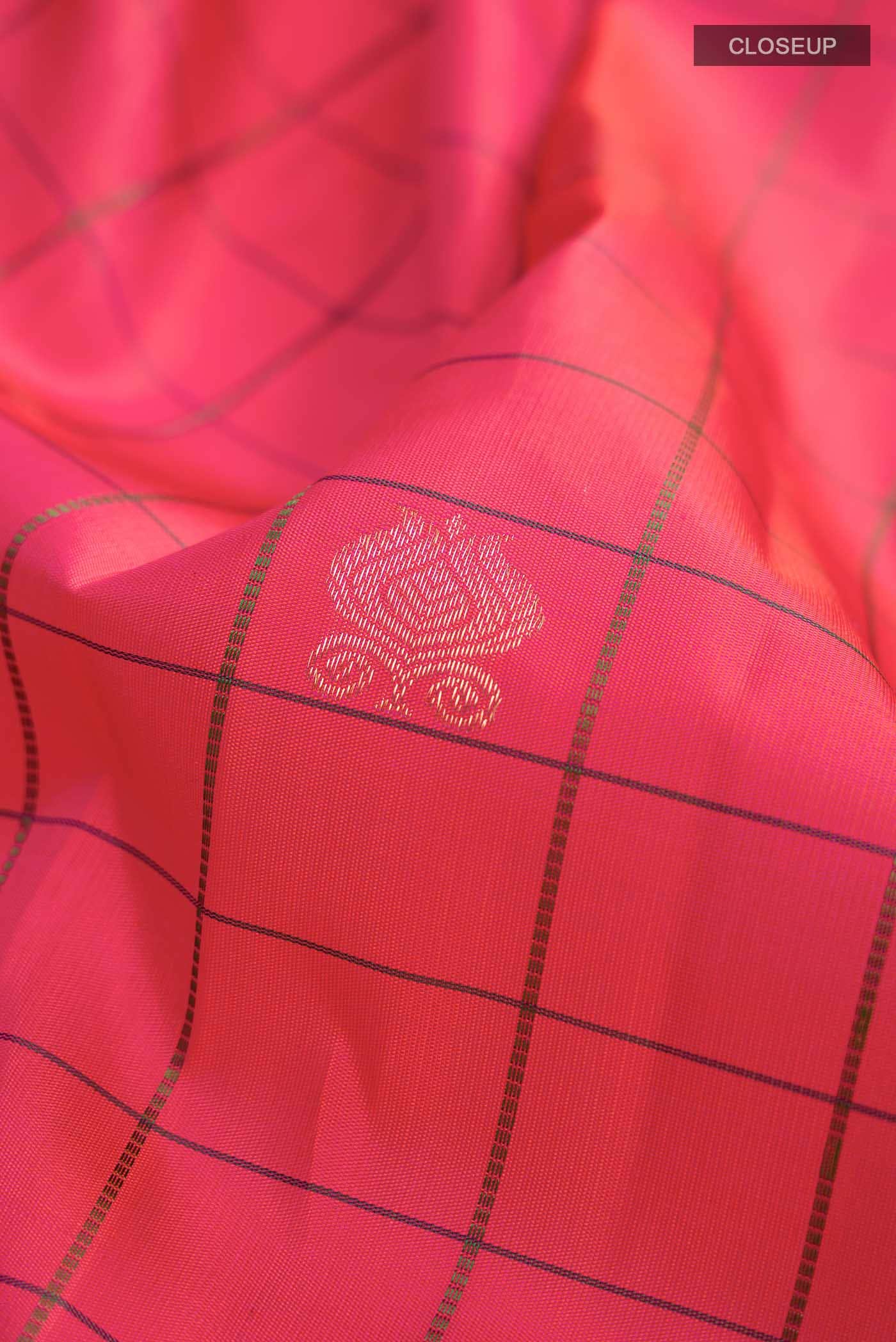 Dark Pink Kanchipuram Silk Saree