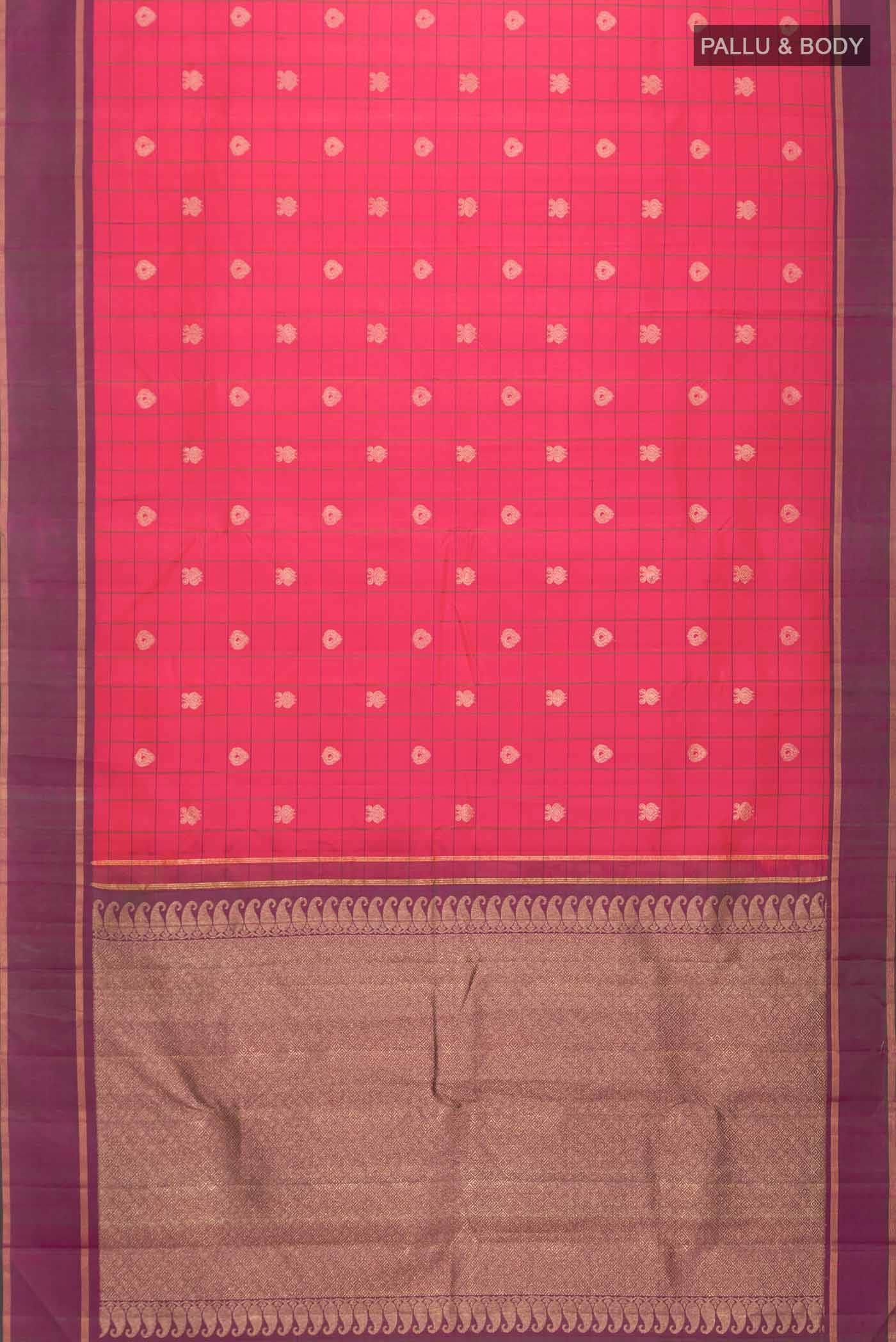 Dark Pink Kanchipuram Silk Saree