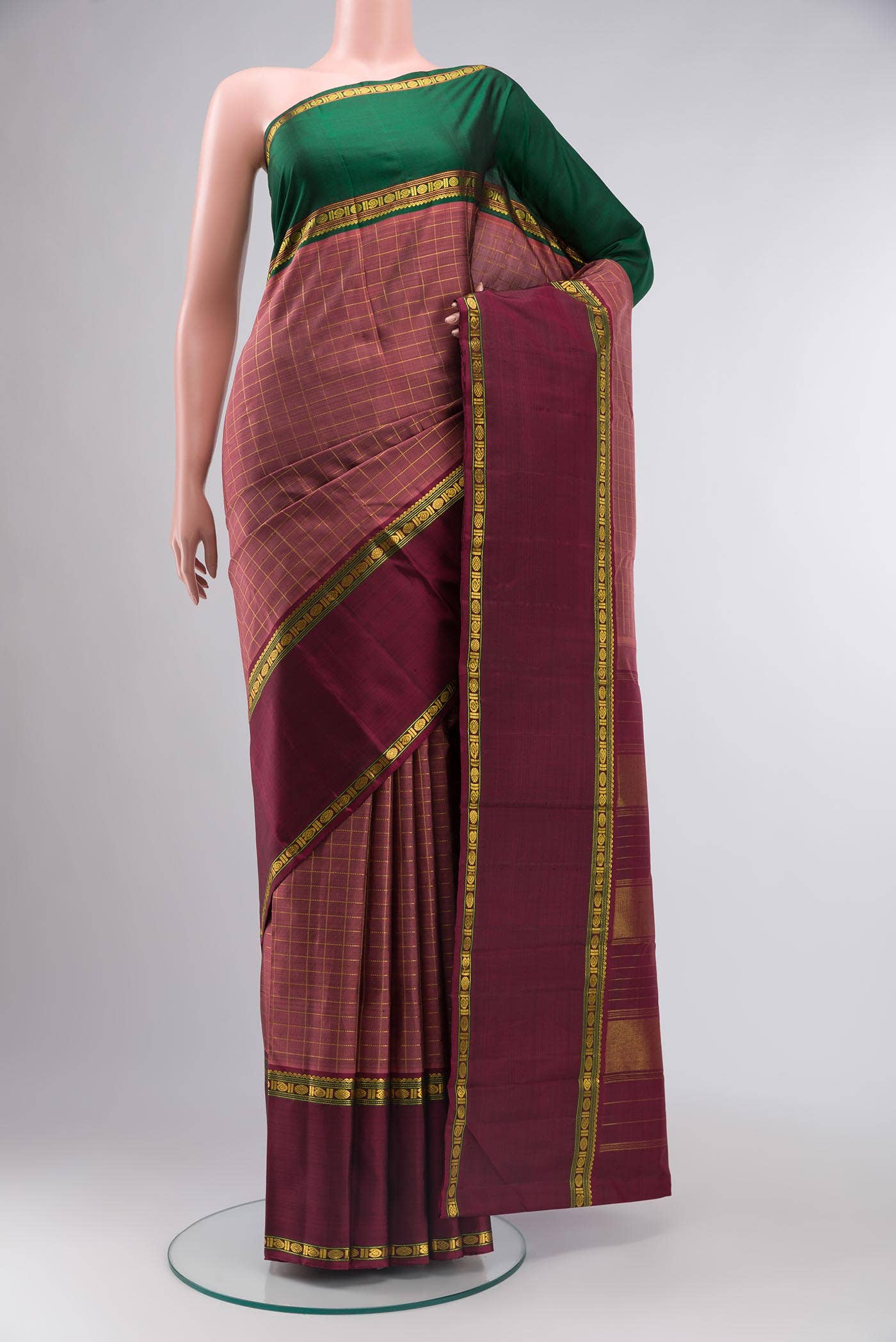 Mauve Kanchipuram Silk Saree