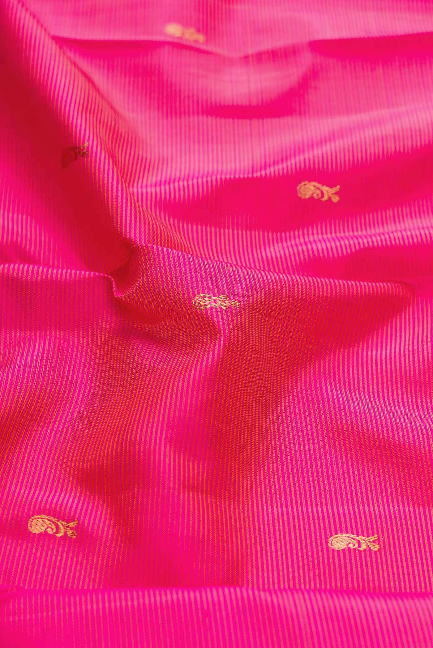 Pure Silk Pure Zari Pink Dual Tone Kanchipuram Saree