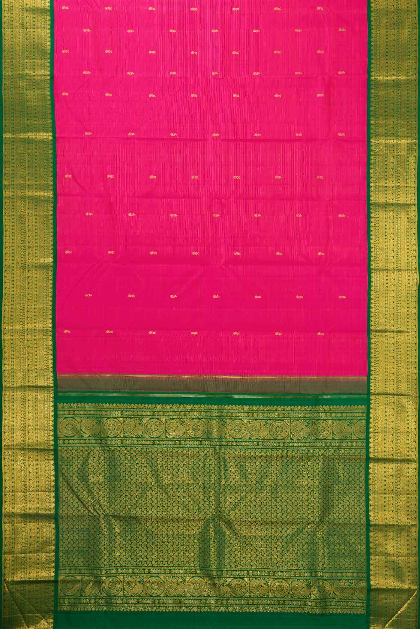 Pure Silk Pure Zari Pink Dual Tone Kanchipuram Saree