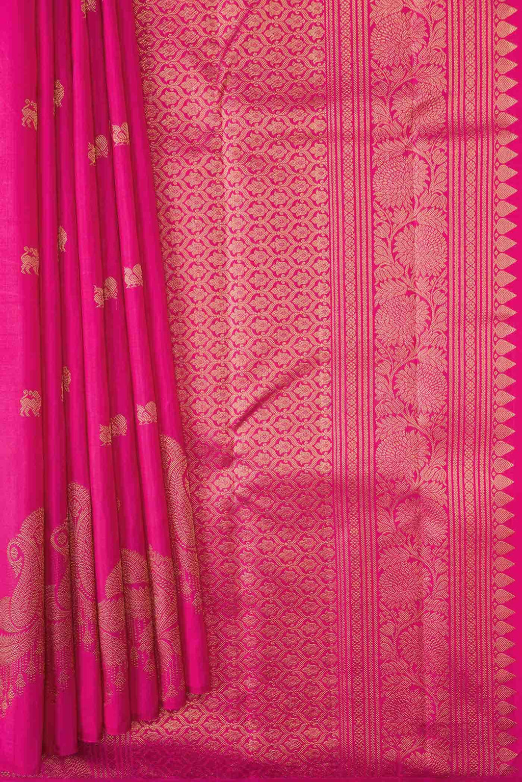 Pink Dual Tone Kanchipuram Silk Saree