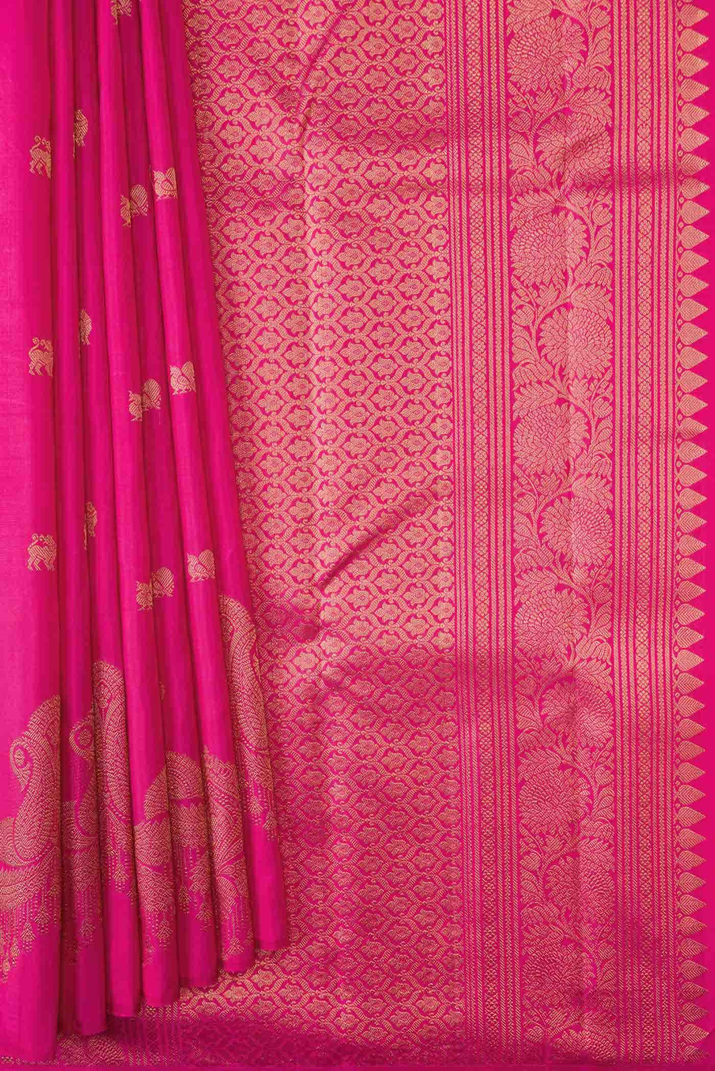 Pink Dual Tone Kanchipuram Silk Saree