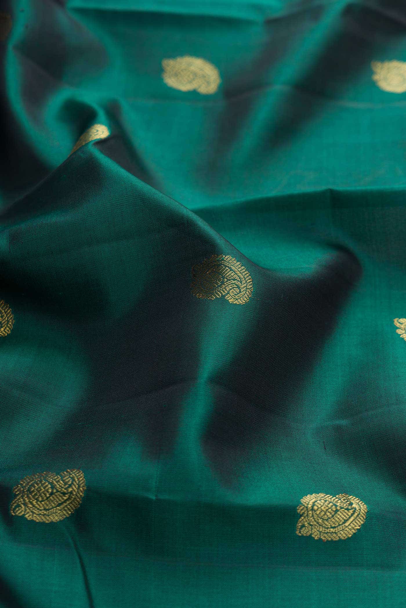 Bottle Green Dual Tone Kanchipuram Silk Saree