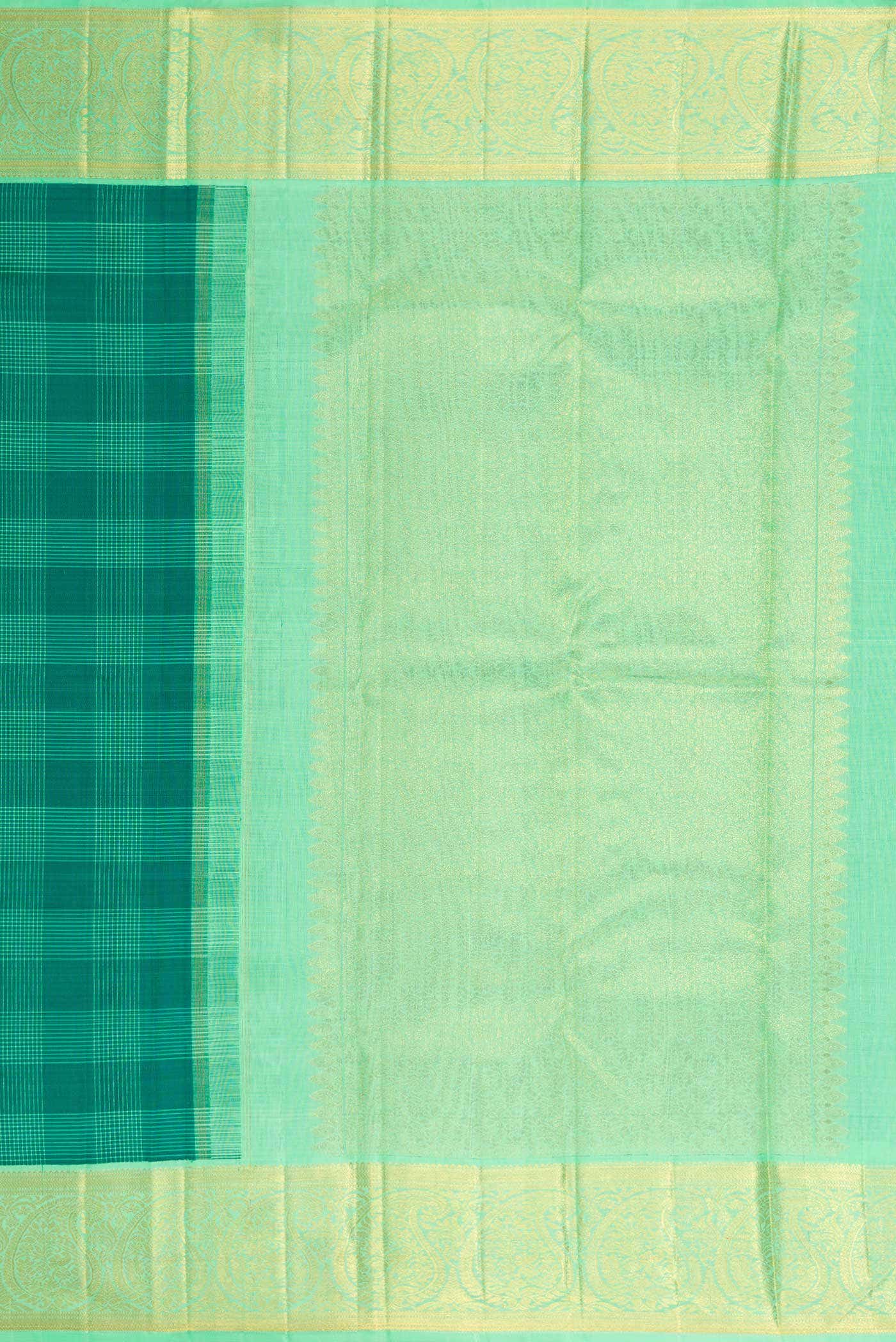 Green Dual Tone Kanchipuram Silk Saree