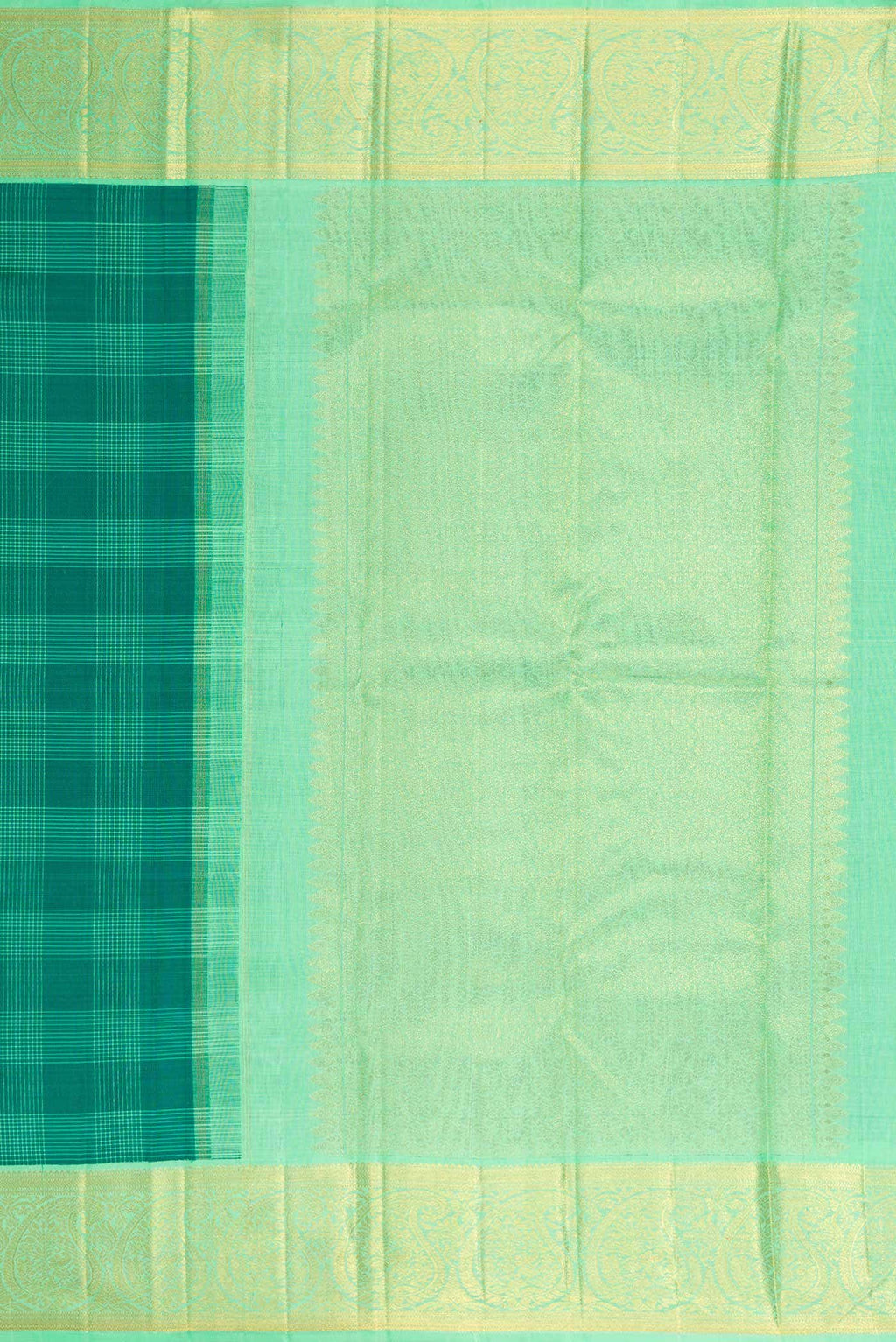 Green Dual Tone Kanchipuram Silk Saree