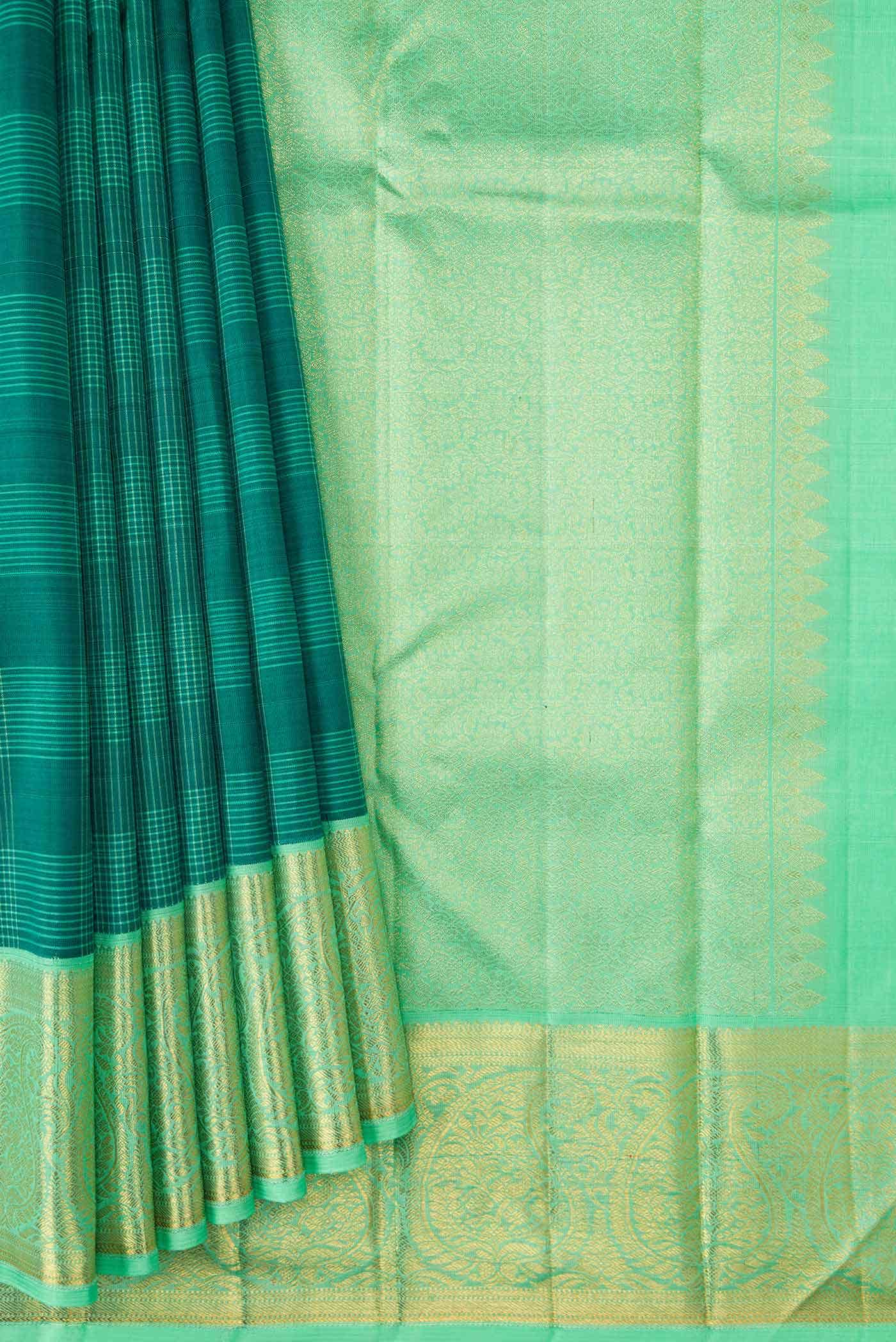 Green Dual Tone Kanchipuram Silk Saree
