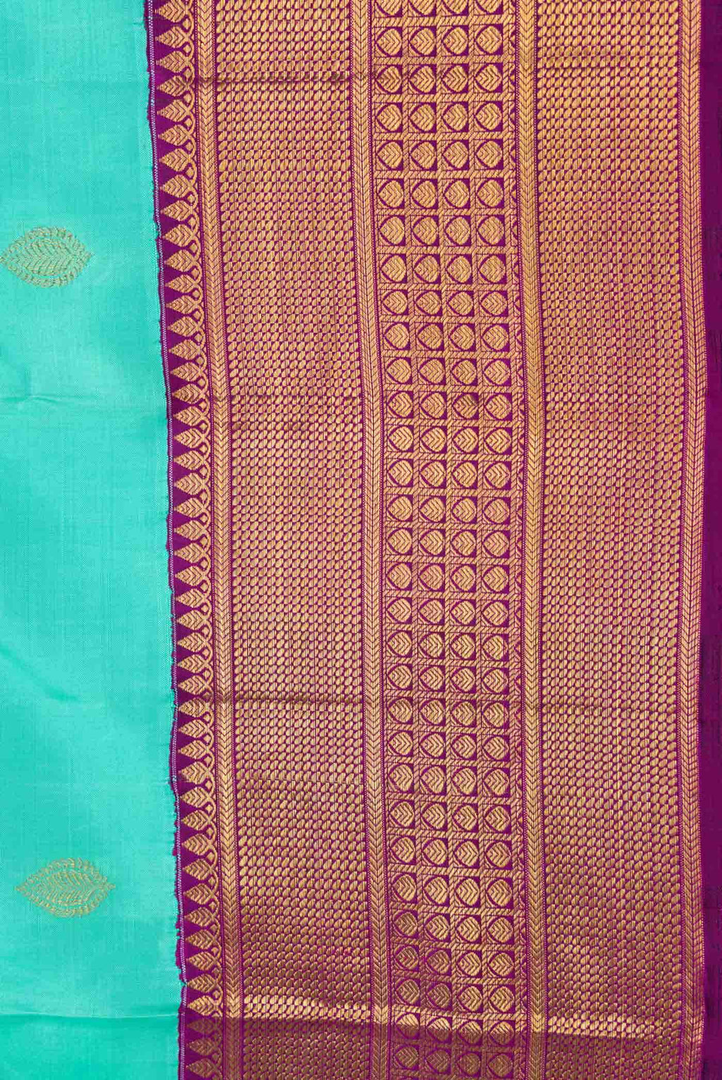Sea Green Dual Tone Kanchipuram Silk Saree
