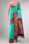 Sea Green Dual Tone Kanchipuram Silk Saree