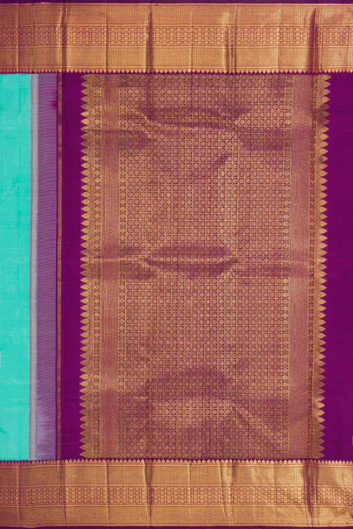 Sea Green Dual Tone Kanchipuram Silk Saree