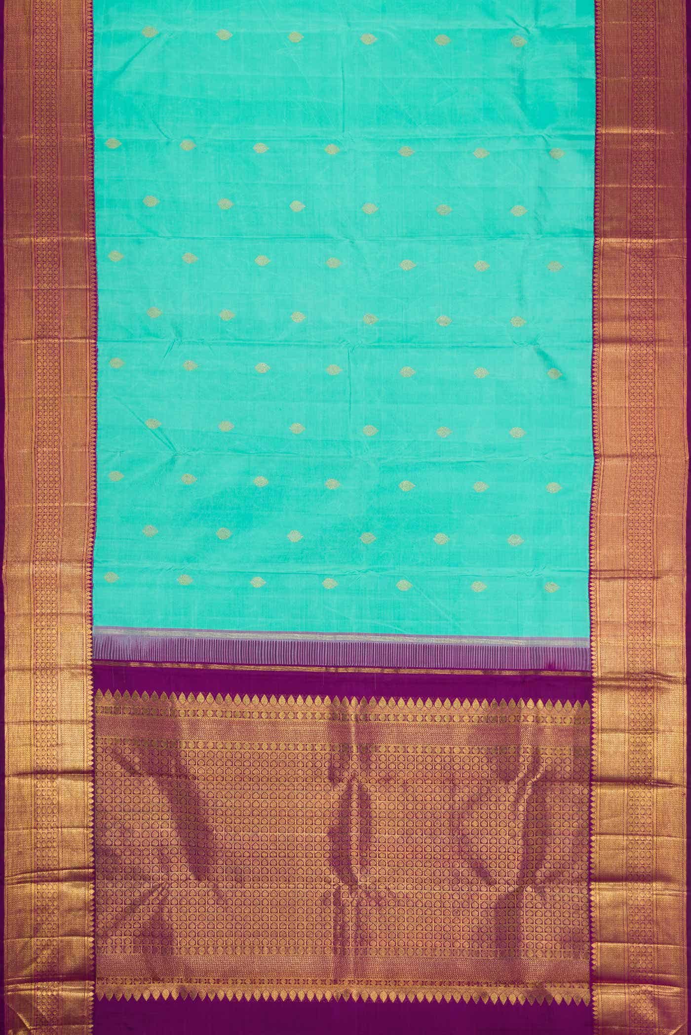 Sea Green Dual Tone Kanchipuram Silk Saree