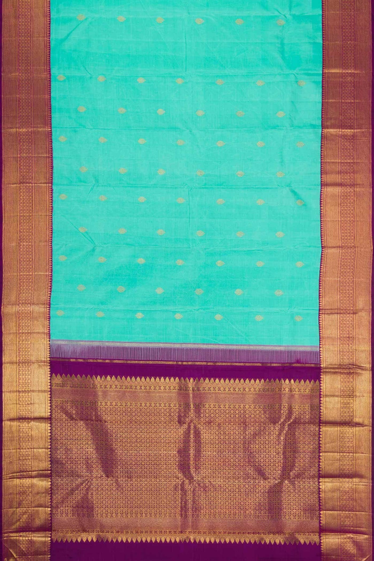 Sea Green Dual Tone Kanchipuram Silk Saree