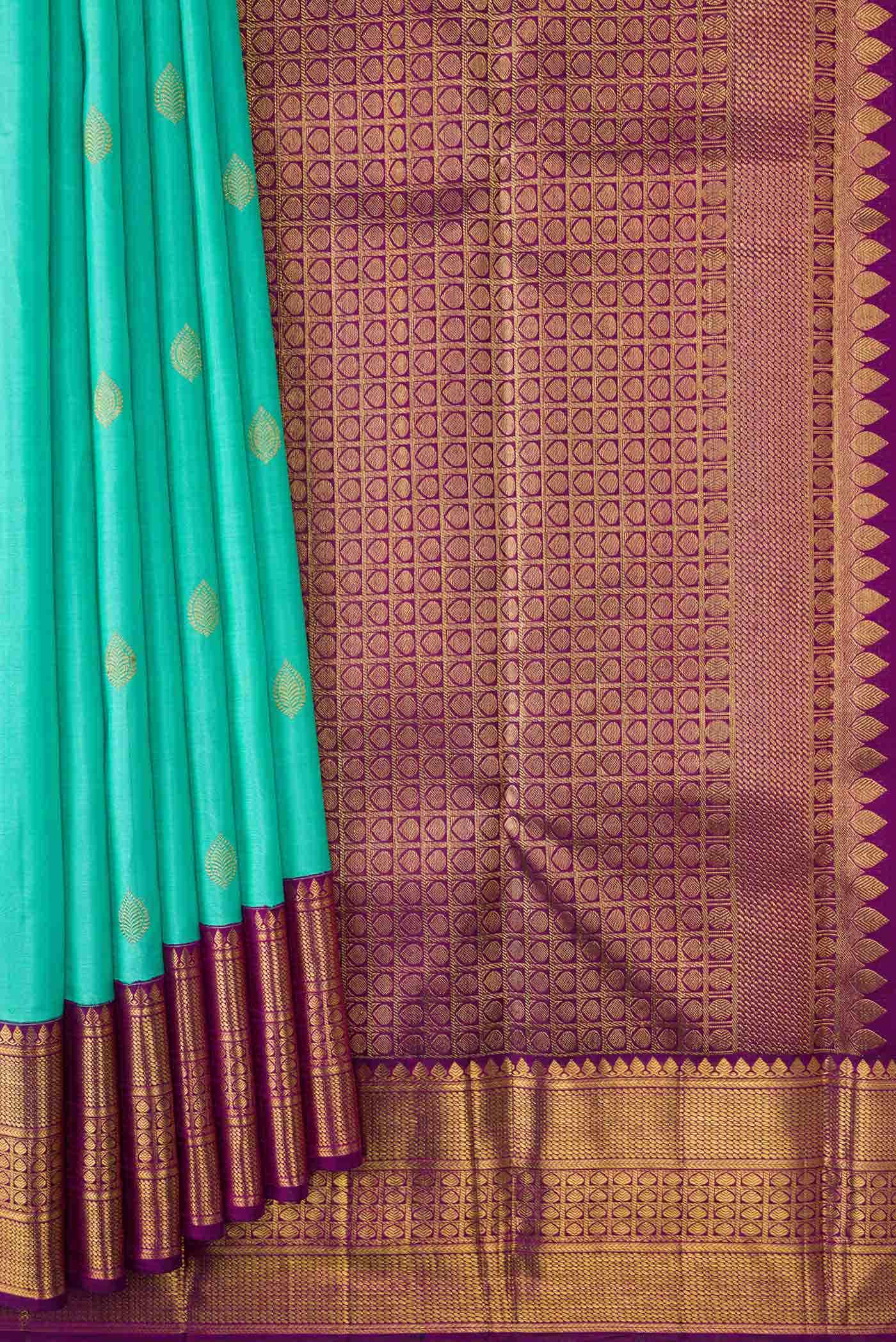 Sea Green Dual Tone Kanchipuram Silk Saree