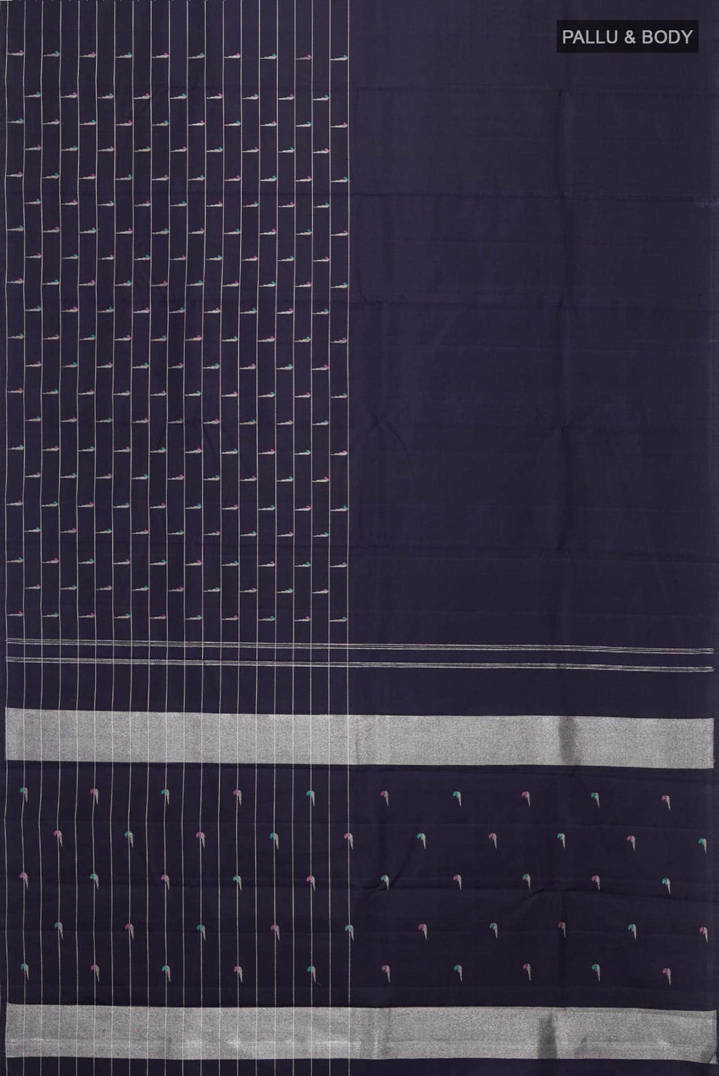 Navy Blue Kanchipuram Silk Saree