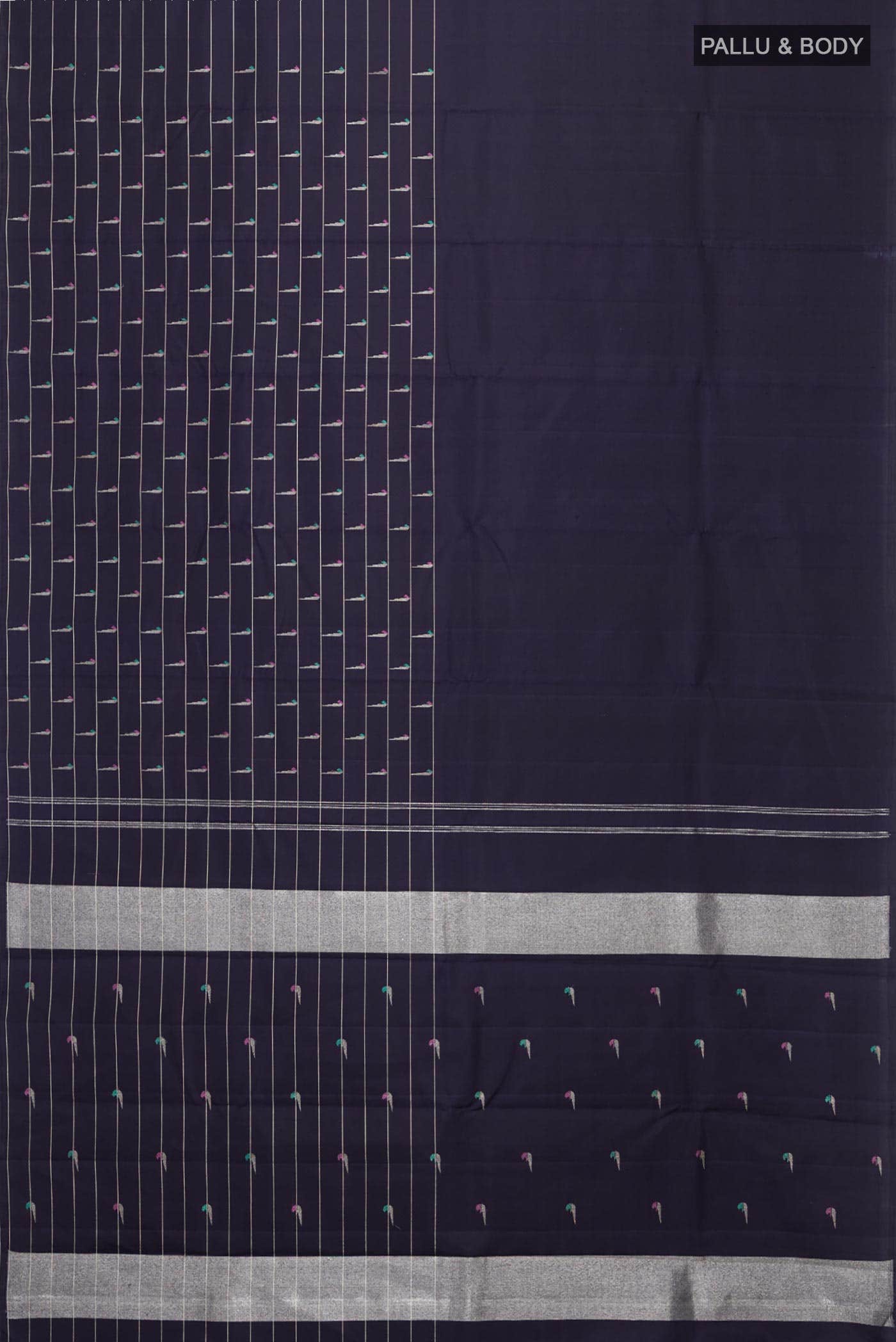 Navy Blue Kanchipuram Silk Saree