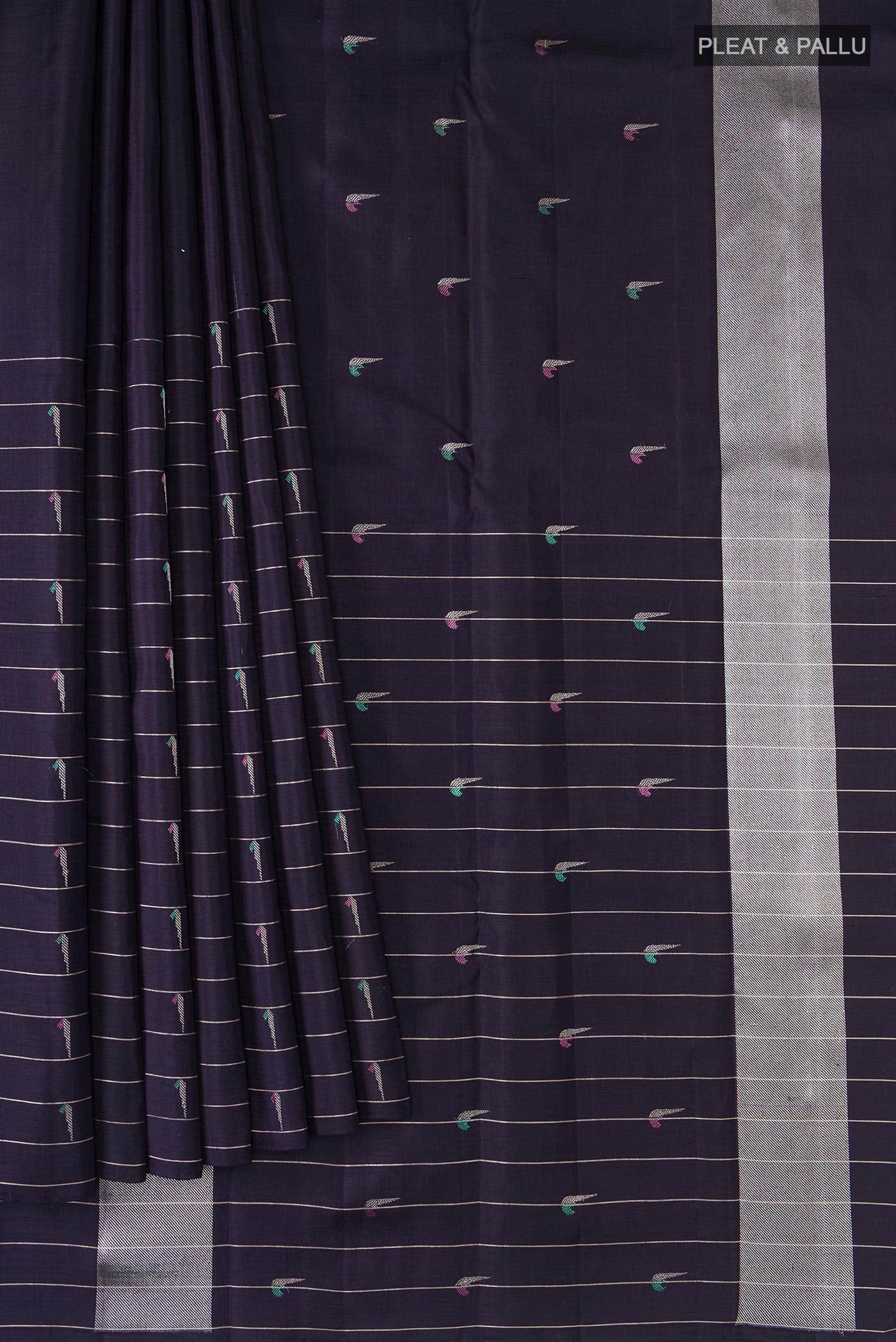 Navy Blue Kanchipuram Silk Saree