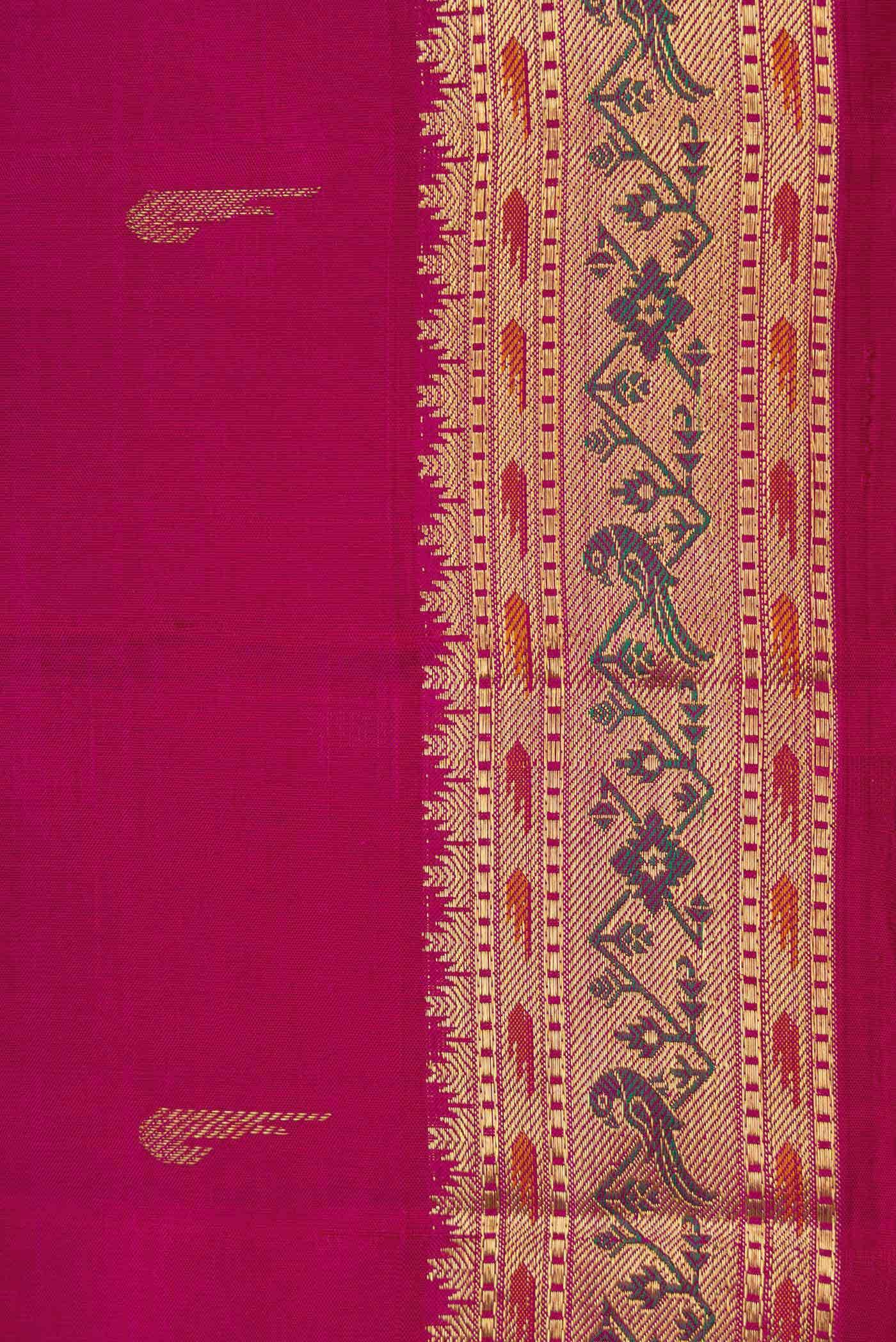 Pure Silk Pure Zari Pink Dual Tone Kanchipuram Saree
