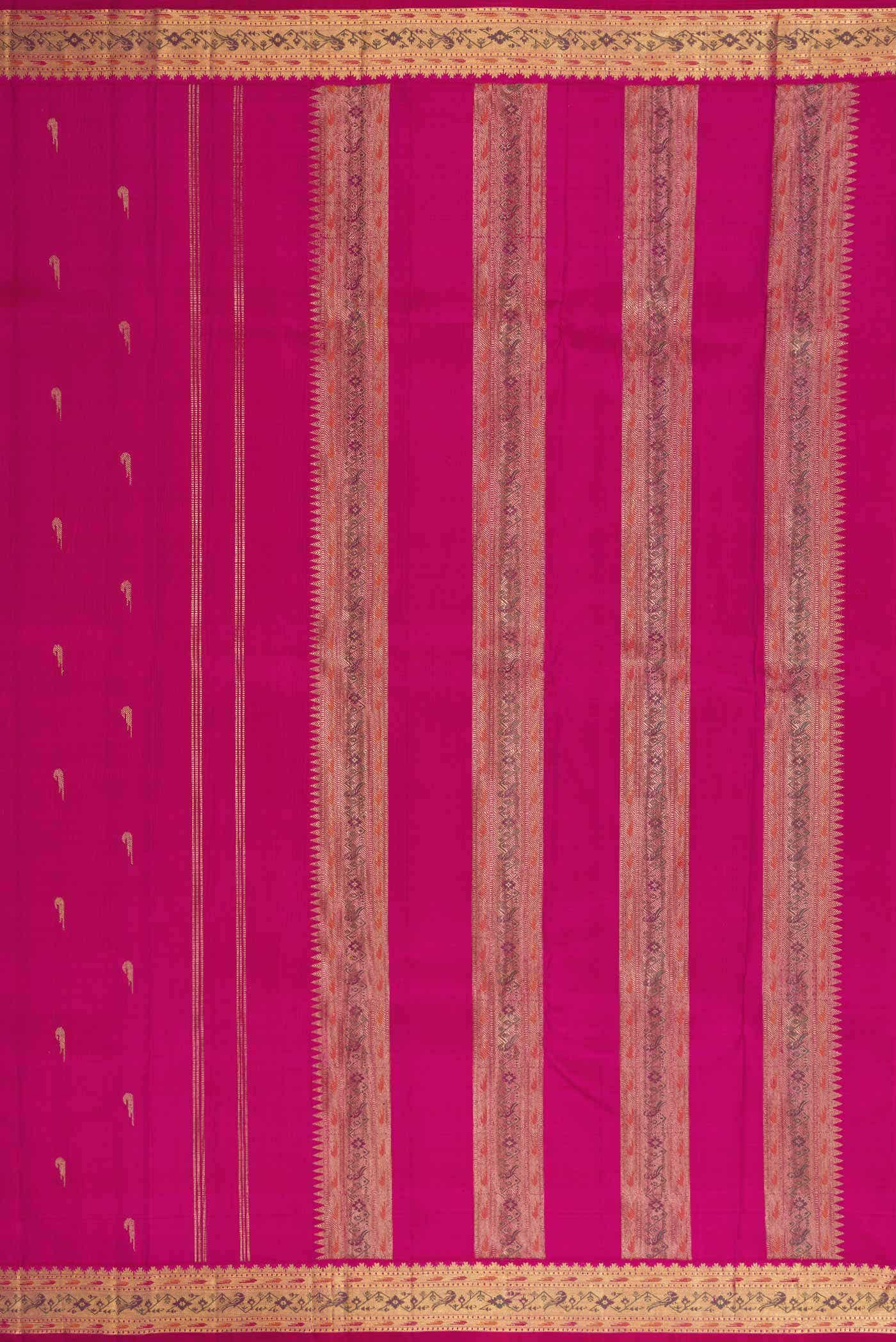 Pure Silk Pure Zari Pink Dual Tone Kanchipuram Saree