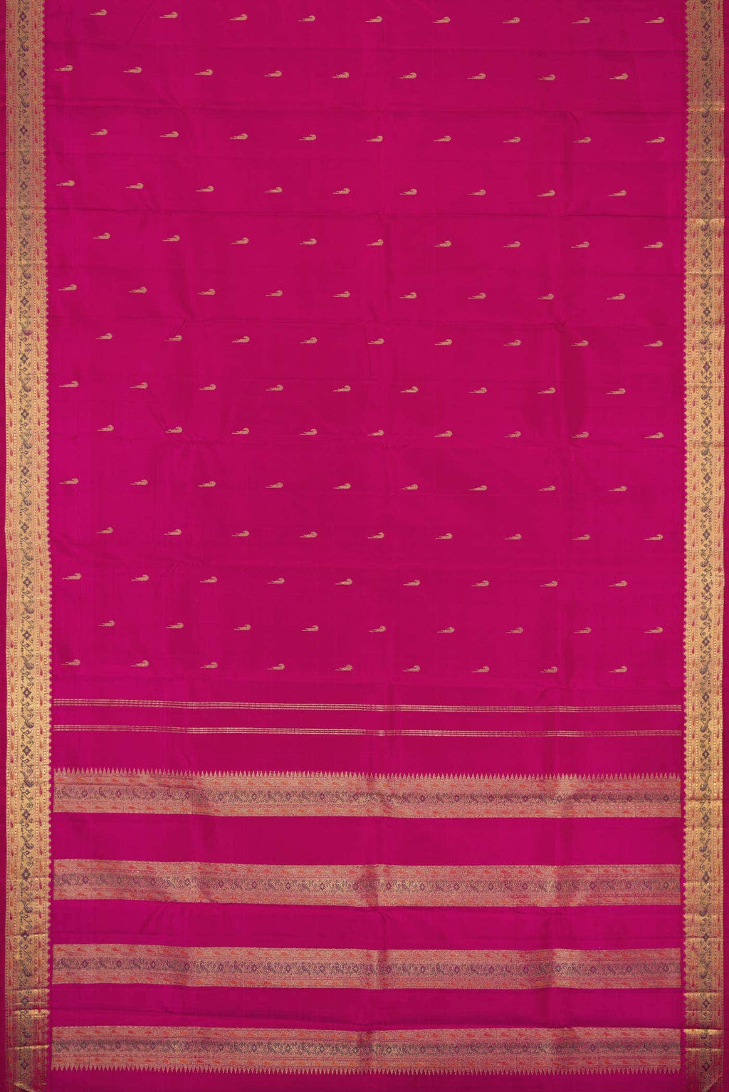 Pure Silk Pure Zari Pink Dual Tone Kanchipuram Saree