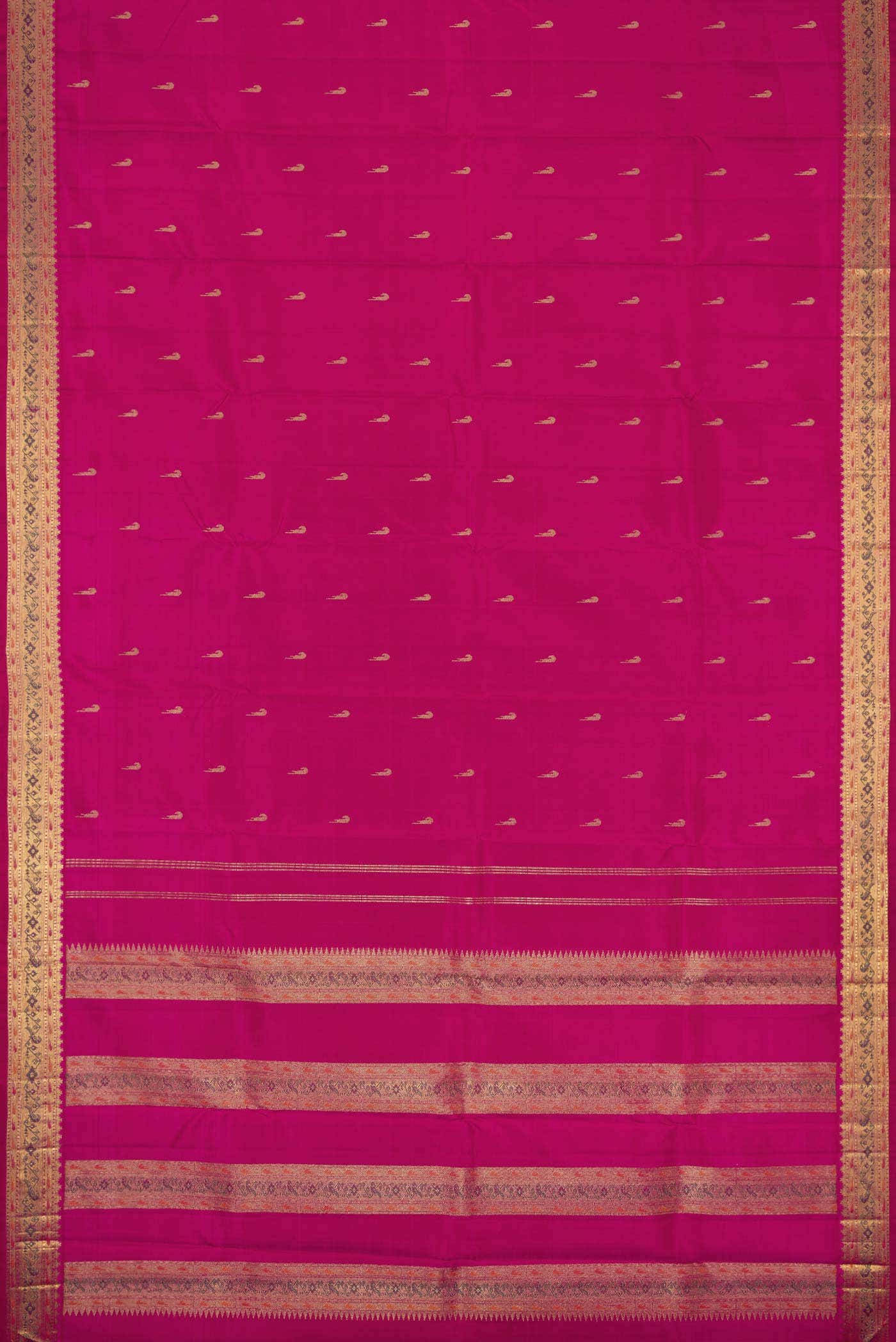 Pure Silk Pure Zari Pink Dual Tone Kanchipuram Saree