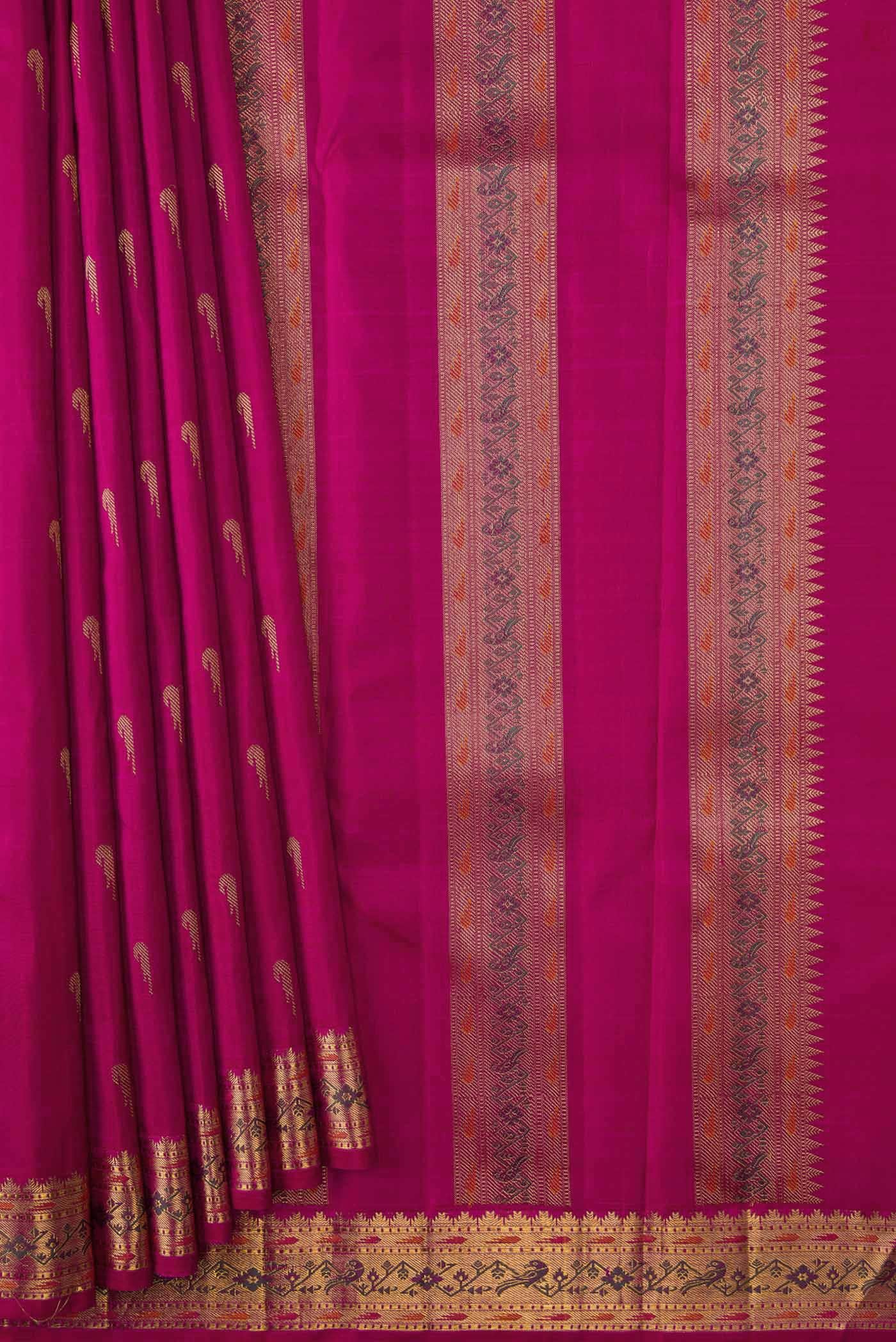 Pure Silk Pure Zari Pink Dual Tone Kanchipuram Saree