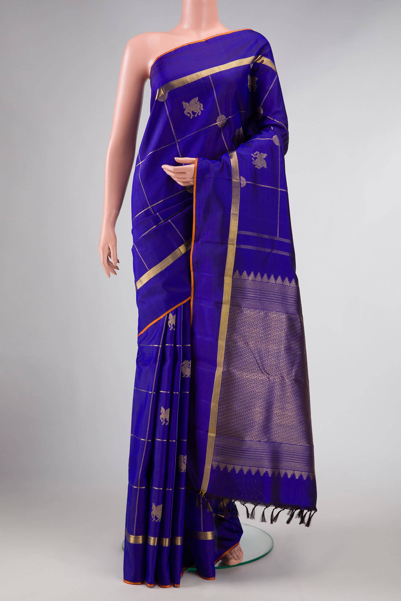 Royal Blue Dual Tone Kanchipuram Silk Saree