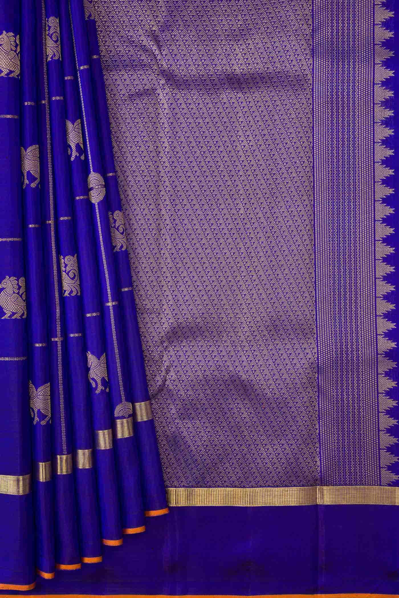 Royal Blue Dual Tone Kanchipuram Silk Saree