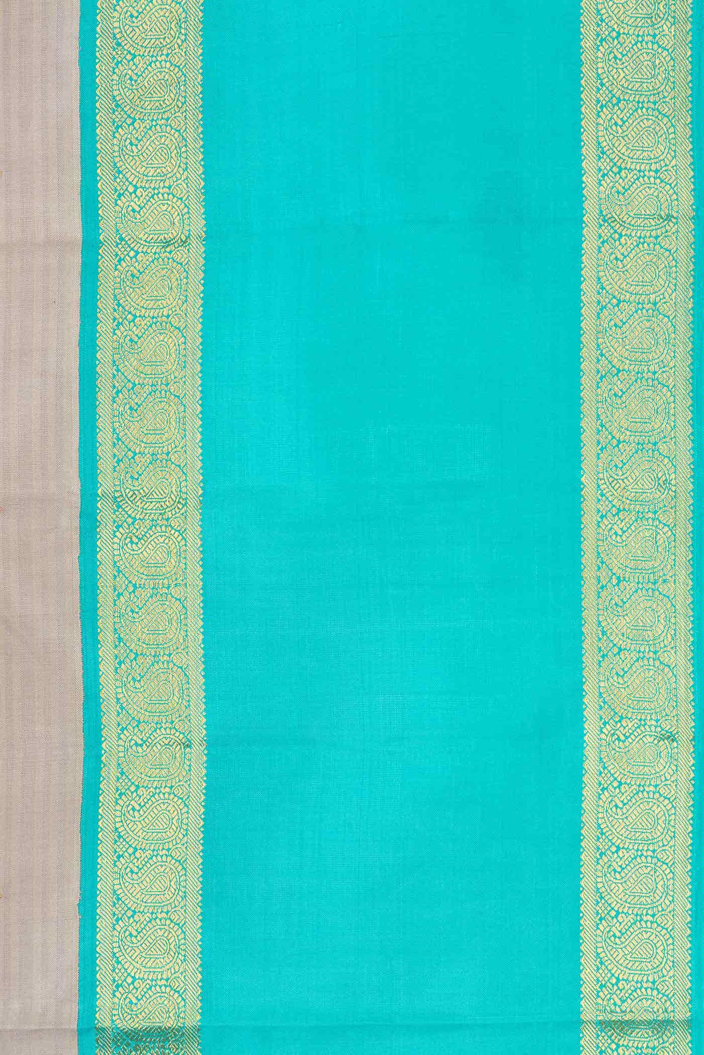 Pure Silk Pure Zari Grey Dual Tone Kanchipuram Saree